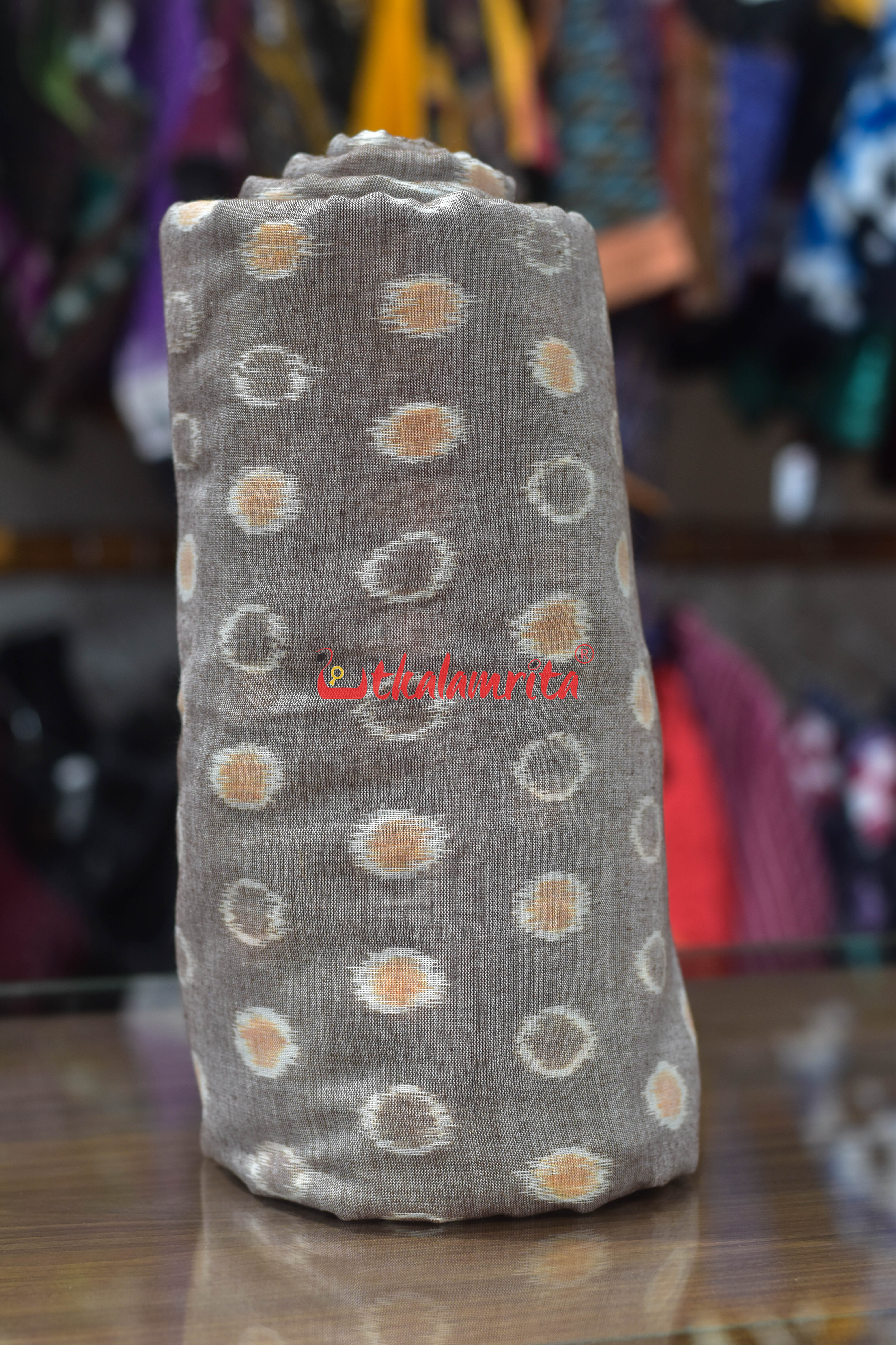 Vintage Beige Bubbles Ikat Cotton (Fabric)