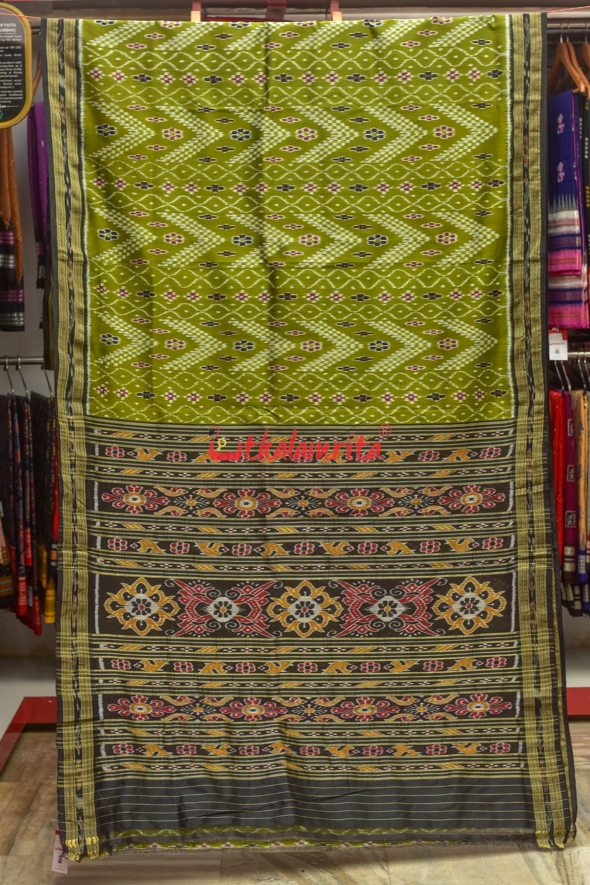 Siuli Tira Phula Khandua Silk Saree