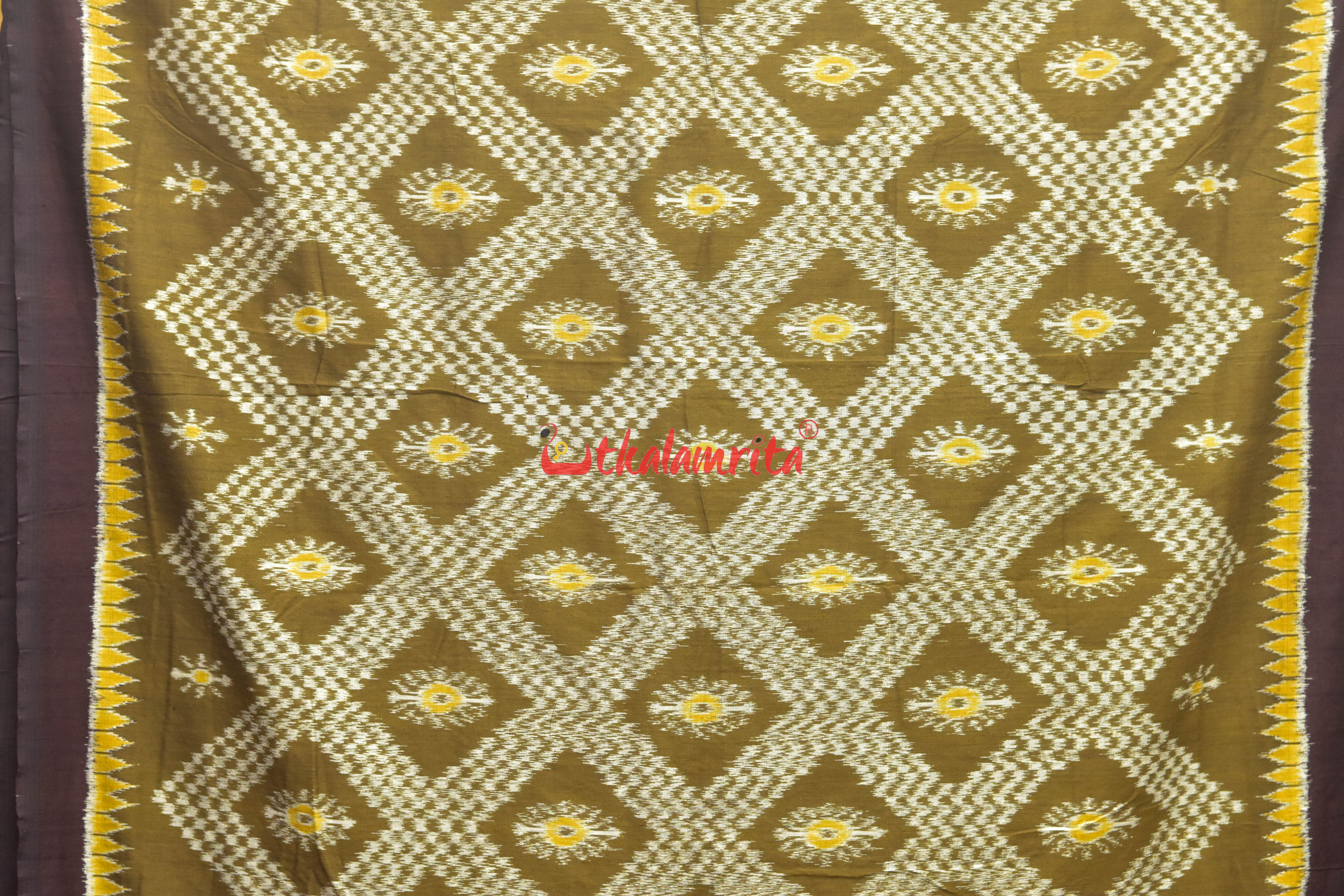 Mehendi Tarabali Eri Silk Khandua Silk Saree