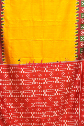 Golden with Pasapali Border Khandua Silk Saree