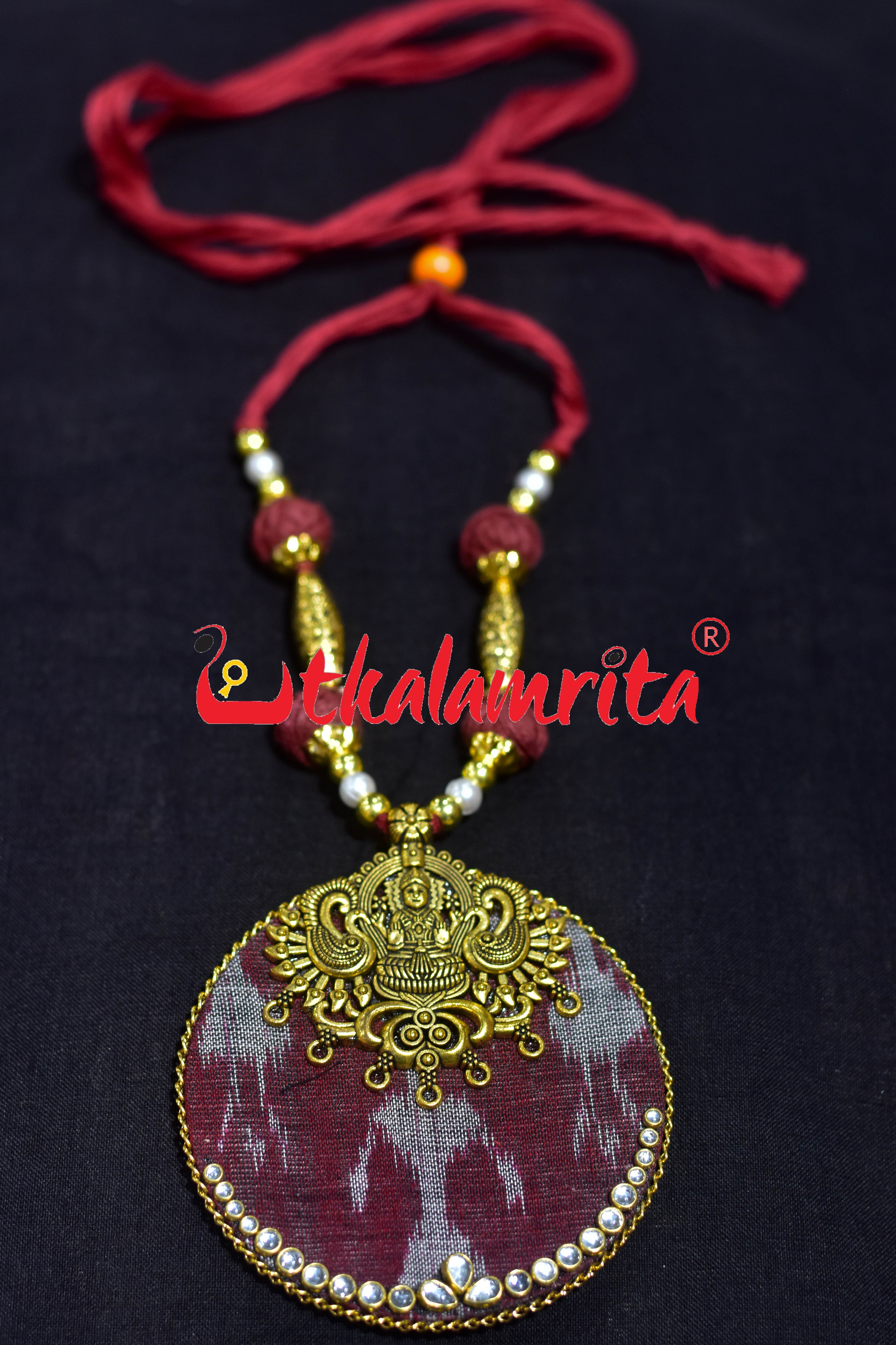 Maroon Tribals Golden Maa Lakhmi Necklace Set