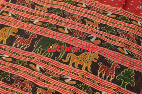 Half Nabarangi Animal Border Khandua Silk Saree