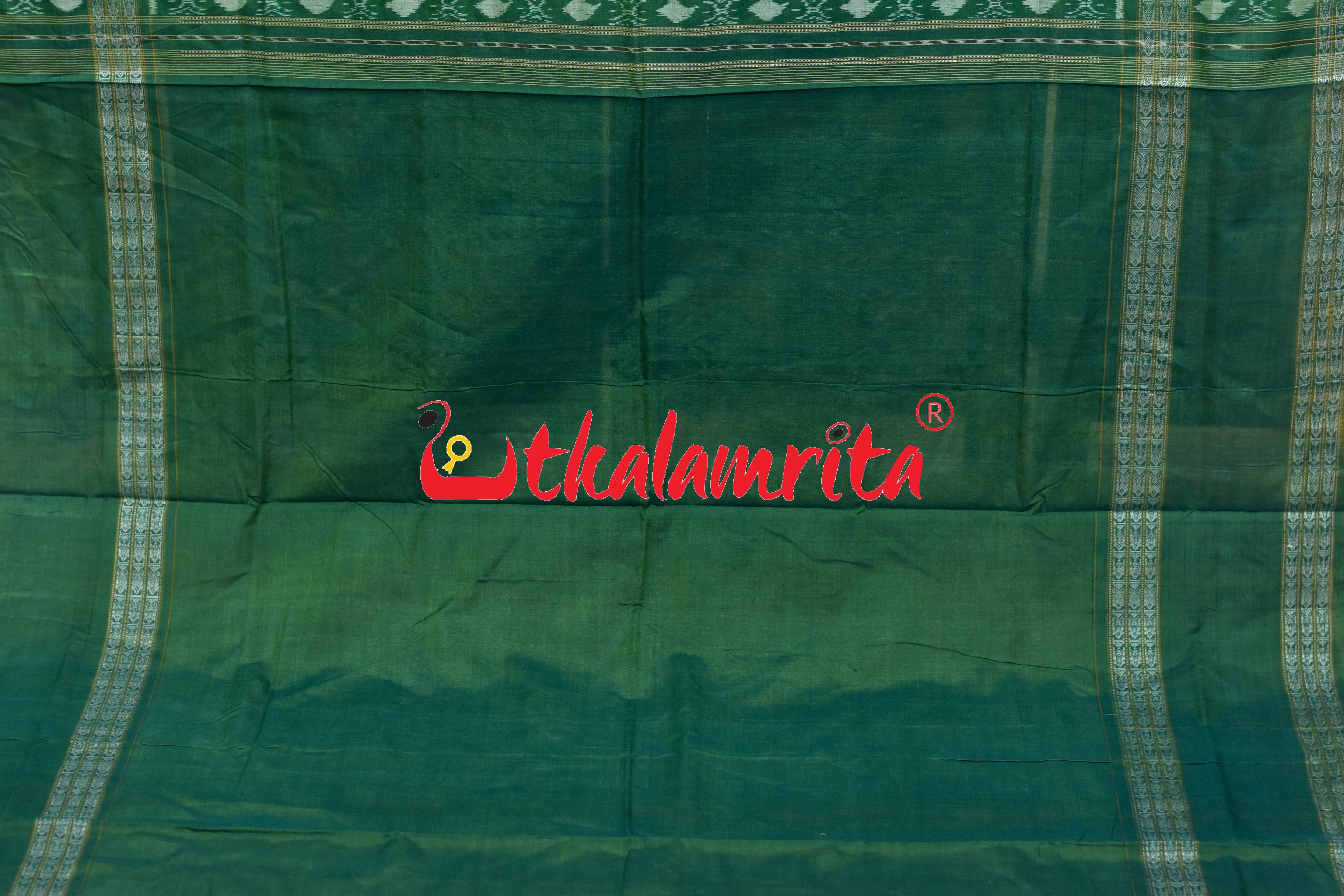 Grey Green Dhadi Chakra Sambalpuri Cotton Saree