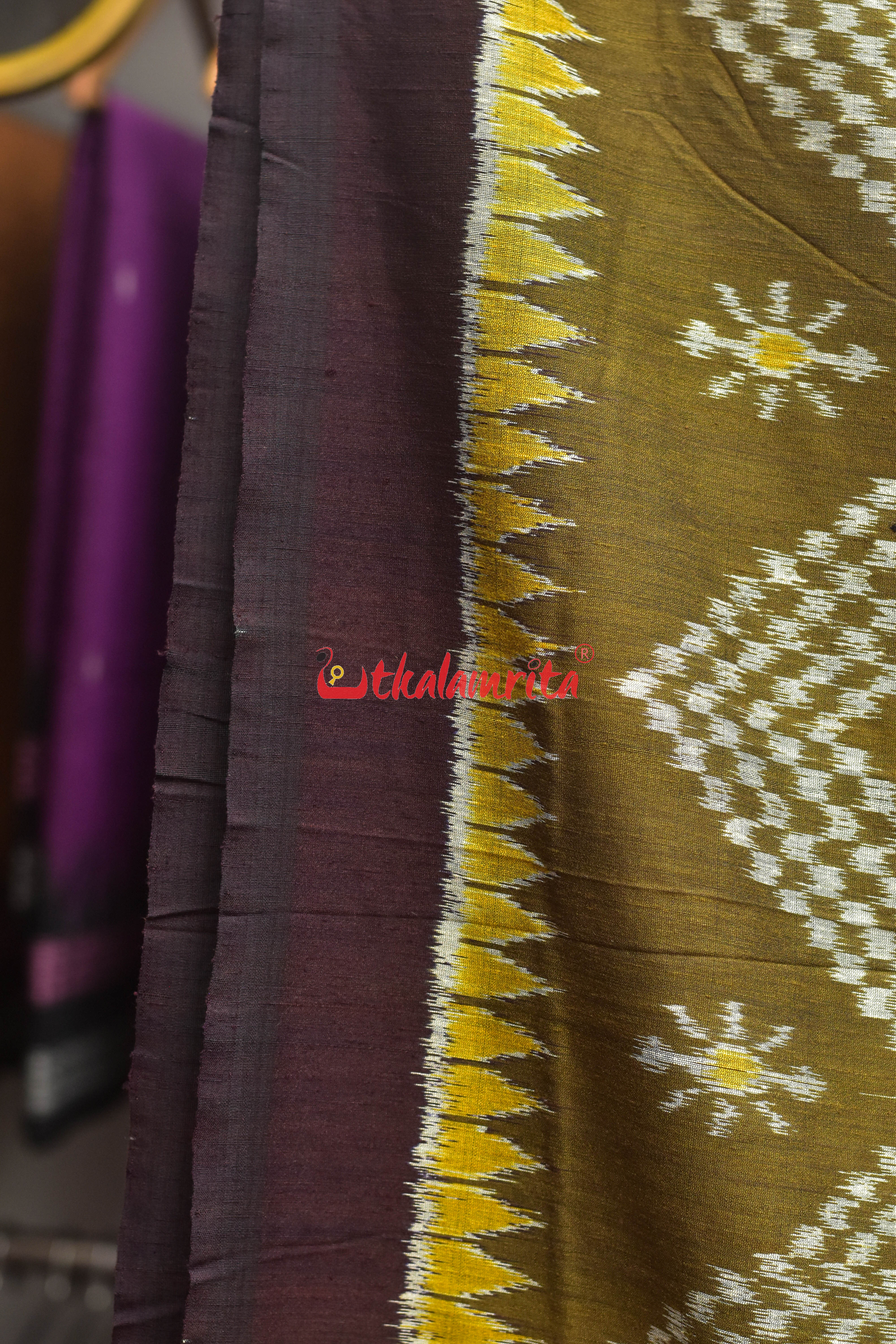Mehendi Tarabali Eri Silk Khandua Silk Saree