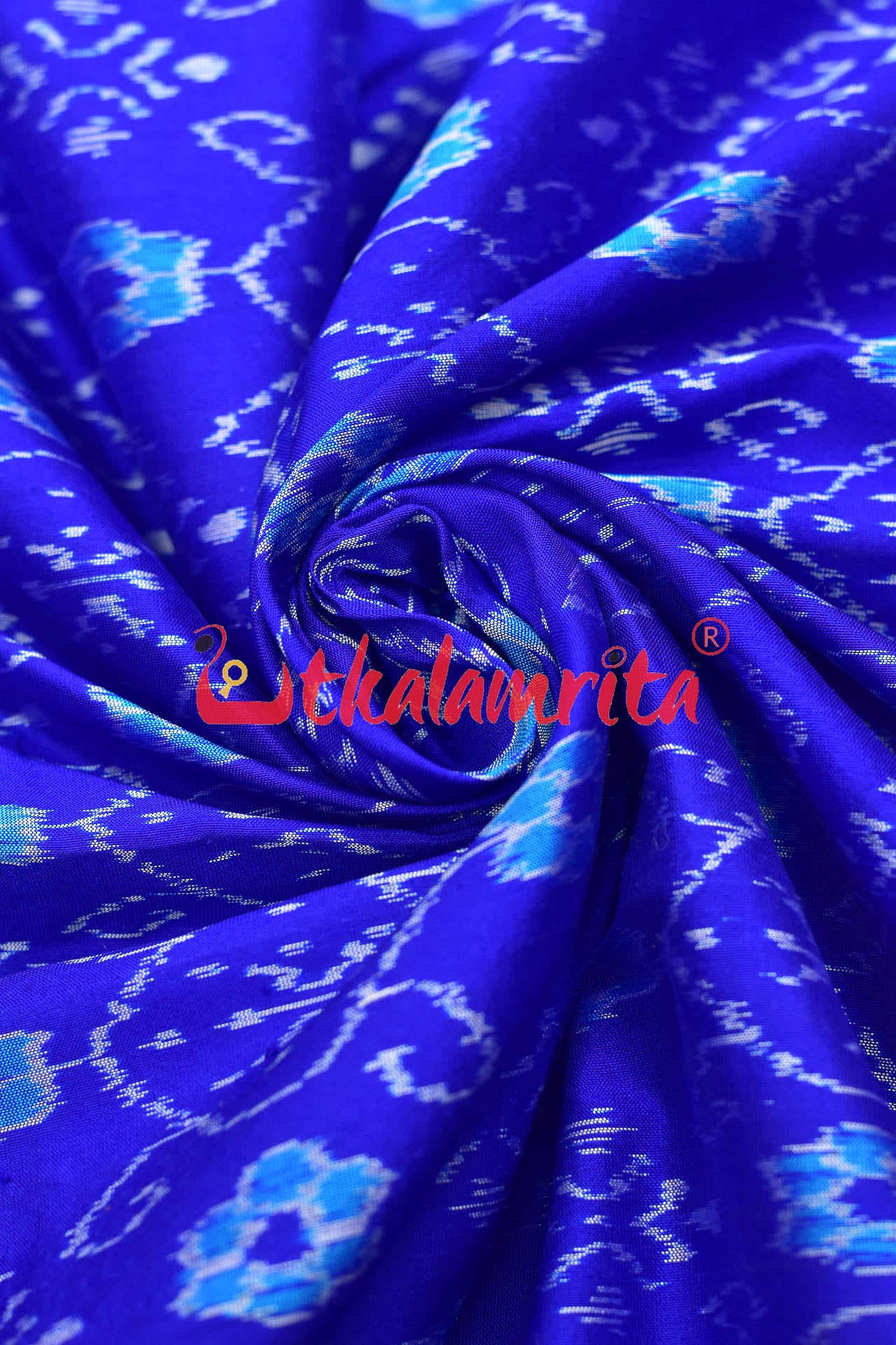 Blue Phula Thikiri Sambalpuri Silk (Fabric)