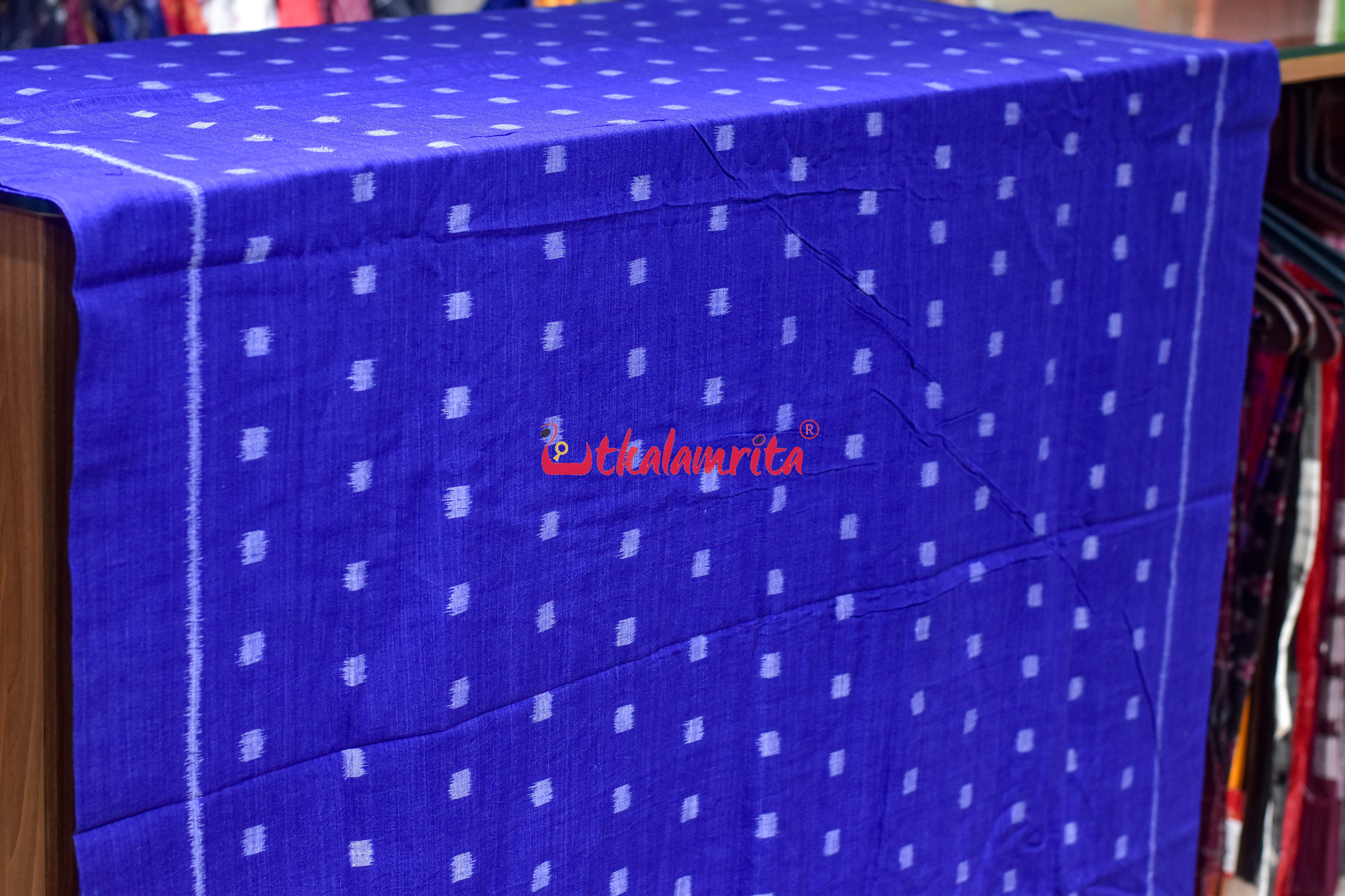 Single Ikat Pasapali Ink Blue Cotton (Fabric)