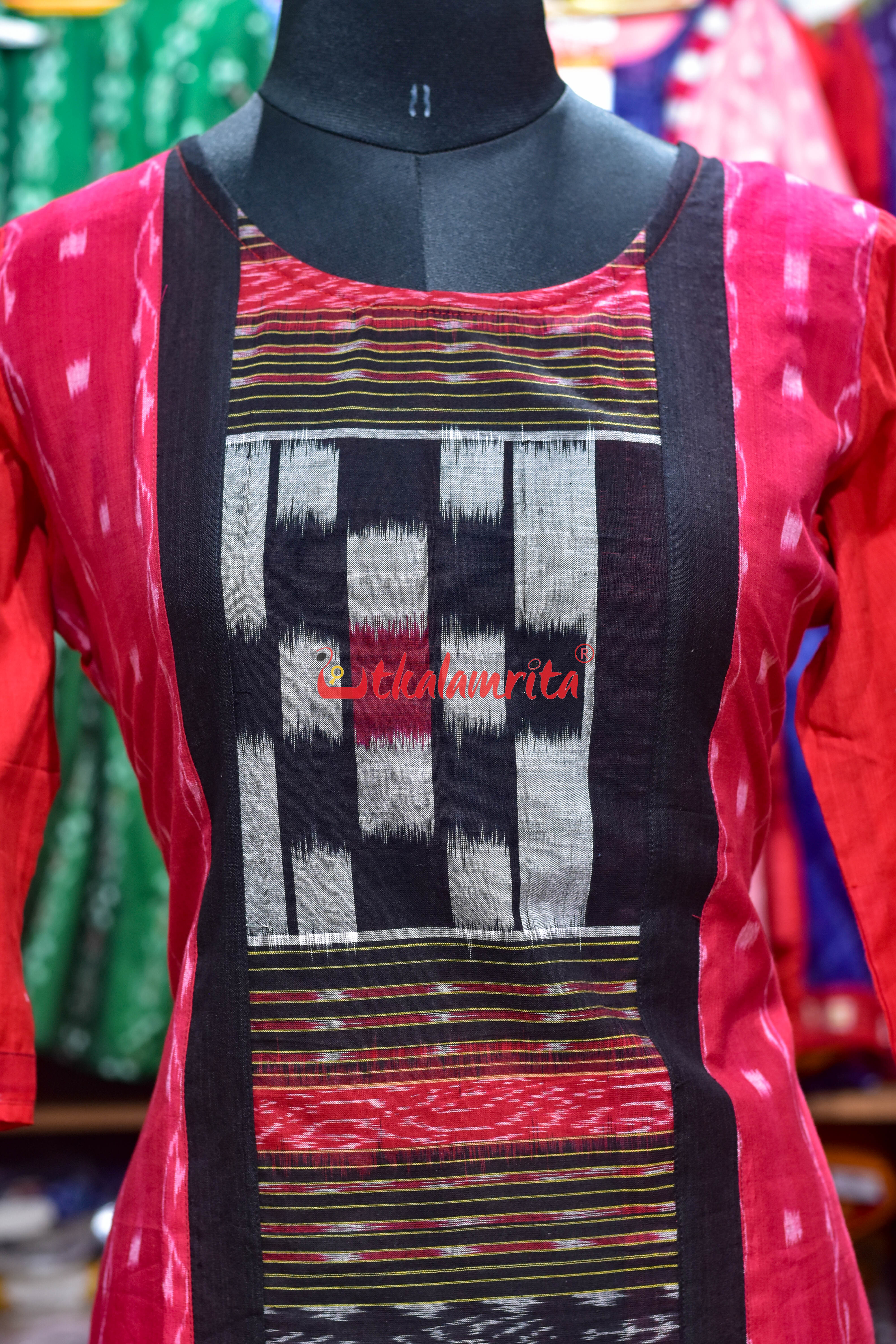 Red Ikat Majesty (Ladies Kurti)