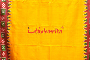 Golden with Pasapali Border Khandua Silk Saree