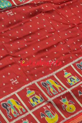 Half Nabarangi Animal Border Khandua Silk Saree