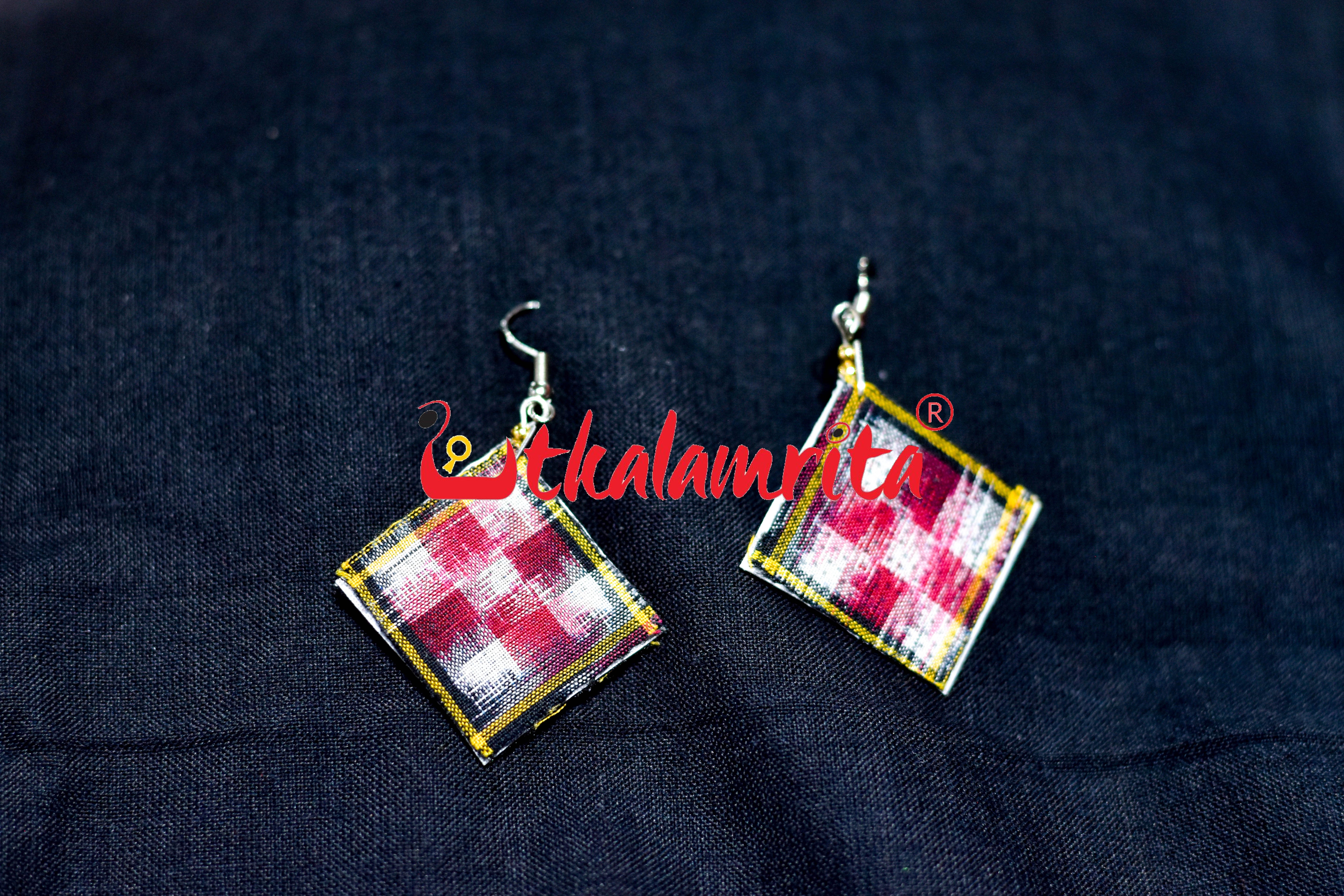 Small Red Black Pasapali Earrings