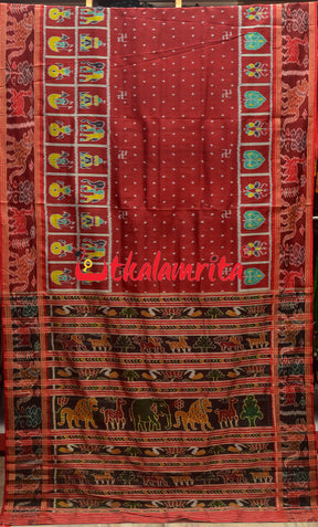 Half Nabarangi Animal Border Khandua Silk Saree