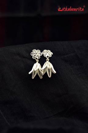 Silver Flower Petal (Earring Tops)