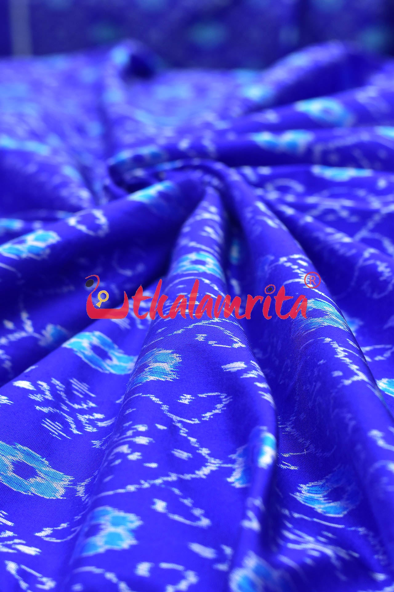 Blue Phula Thikiri Sambalpuri Silk (Fabric)