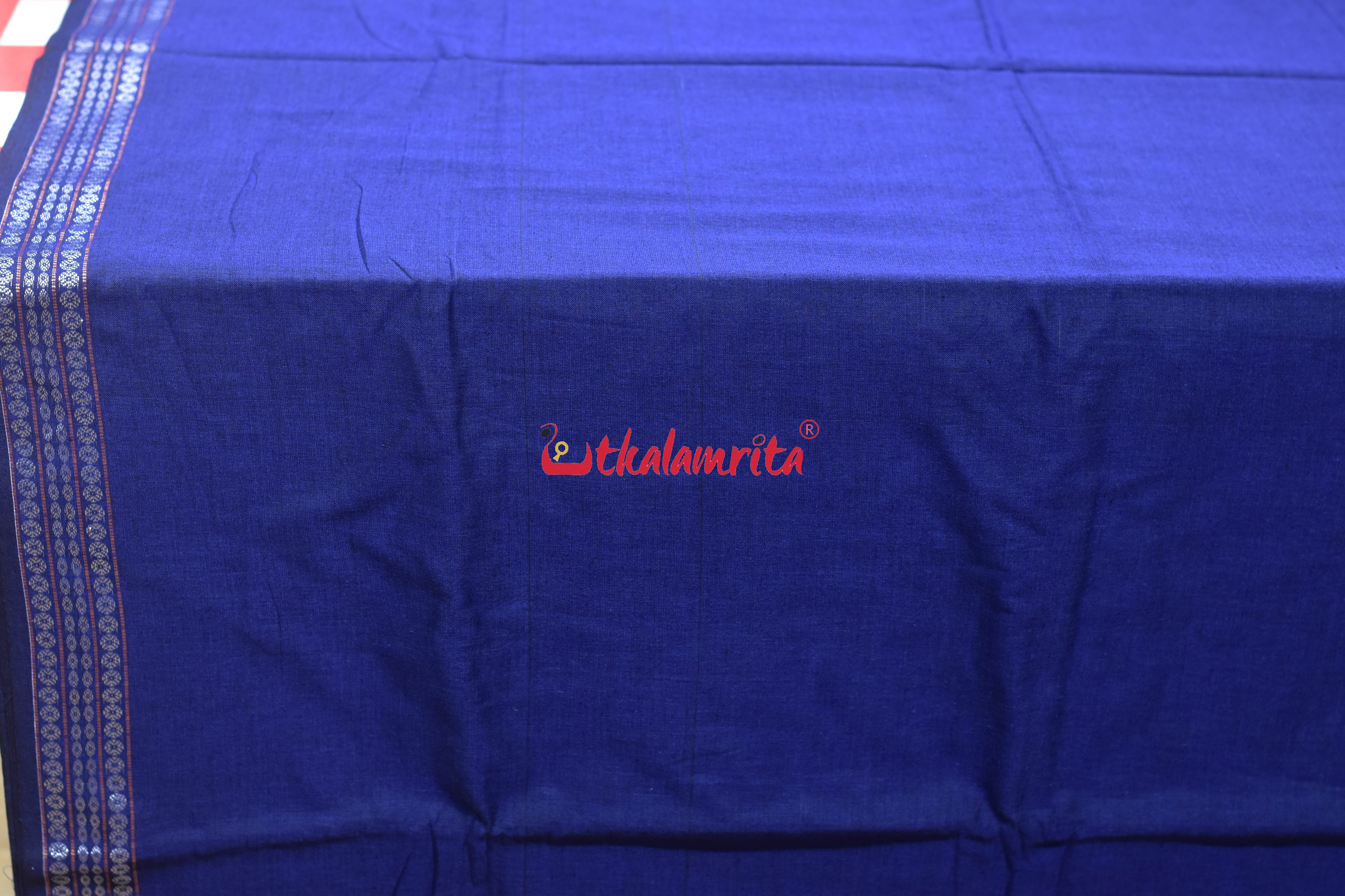 Navy Blue with Rudraksha Border (Fabric)