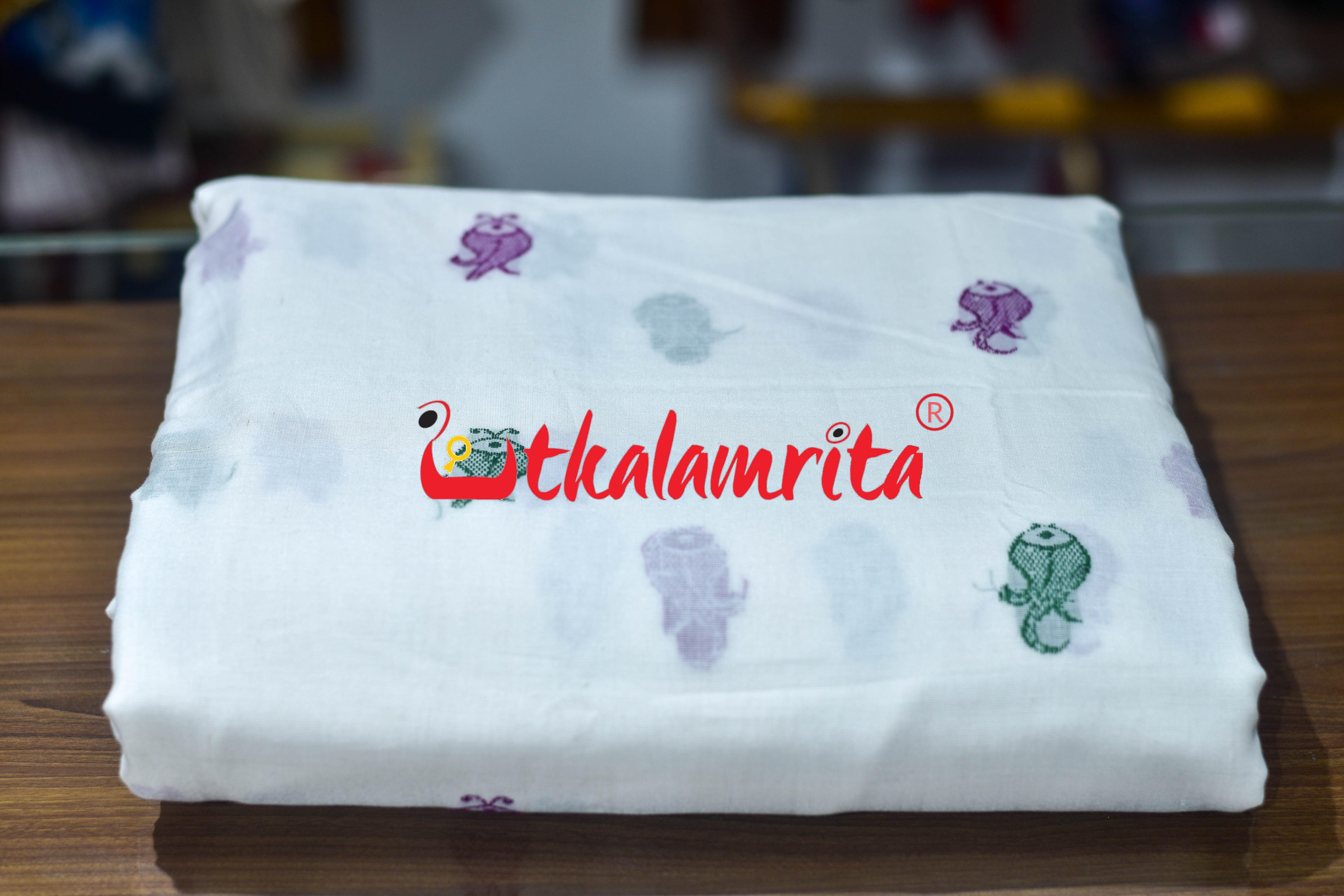 White Fish Bomkai Cotton (Fabric)