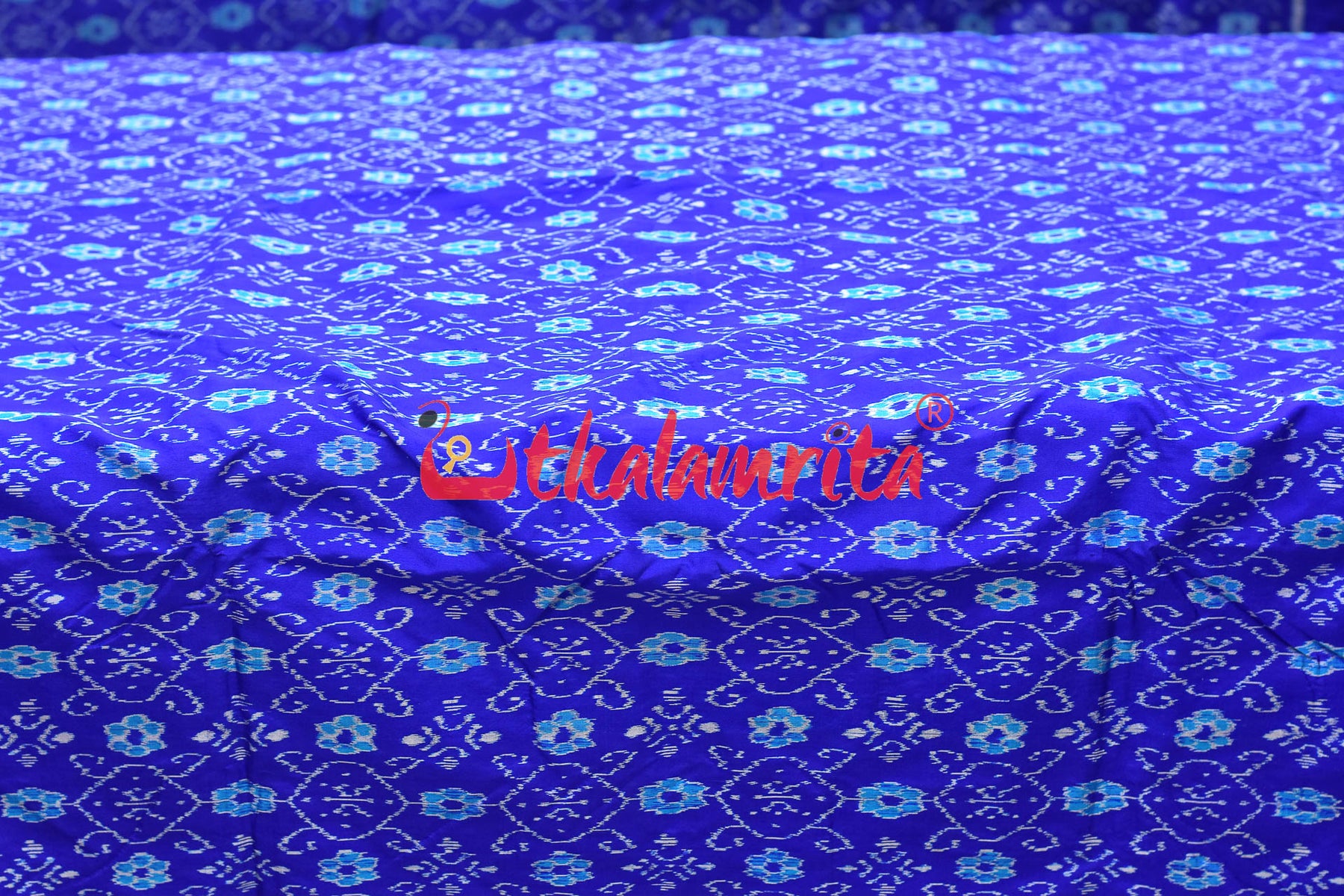 Blue Phula Thikiri Sambalpuri Silk (Fabric)