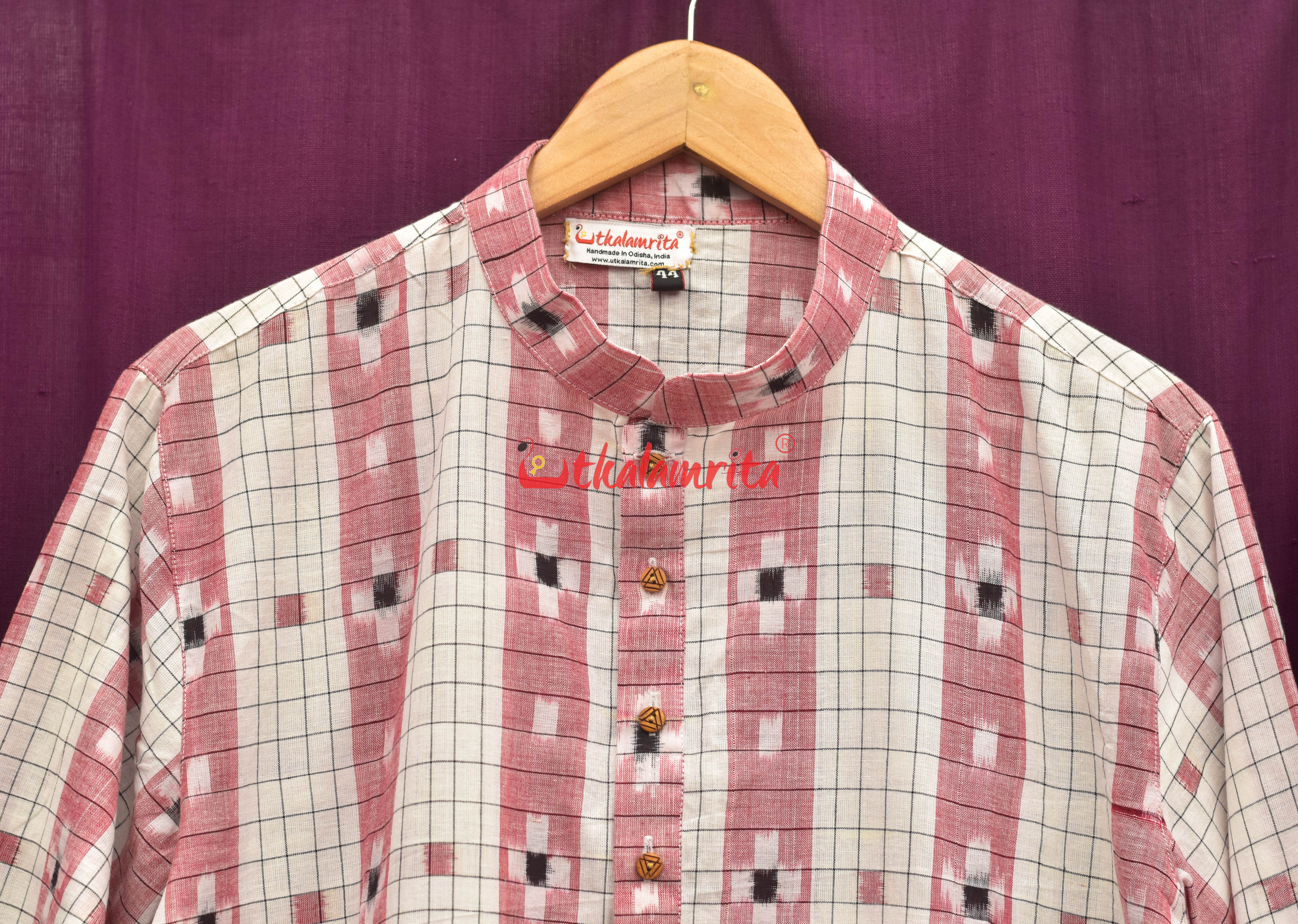 White Check Pasapali (Men's Full Kurta)