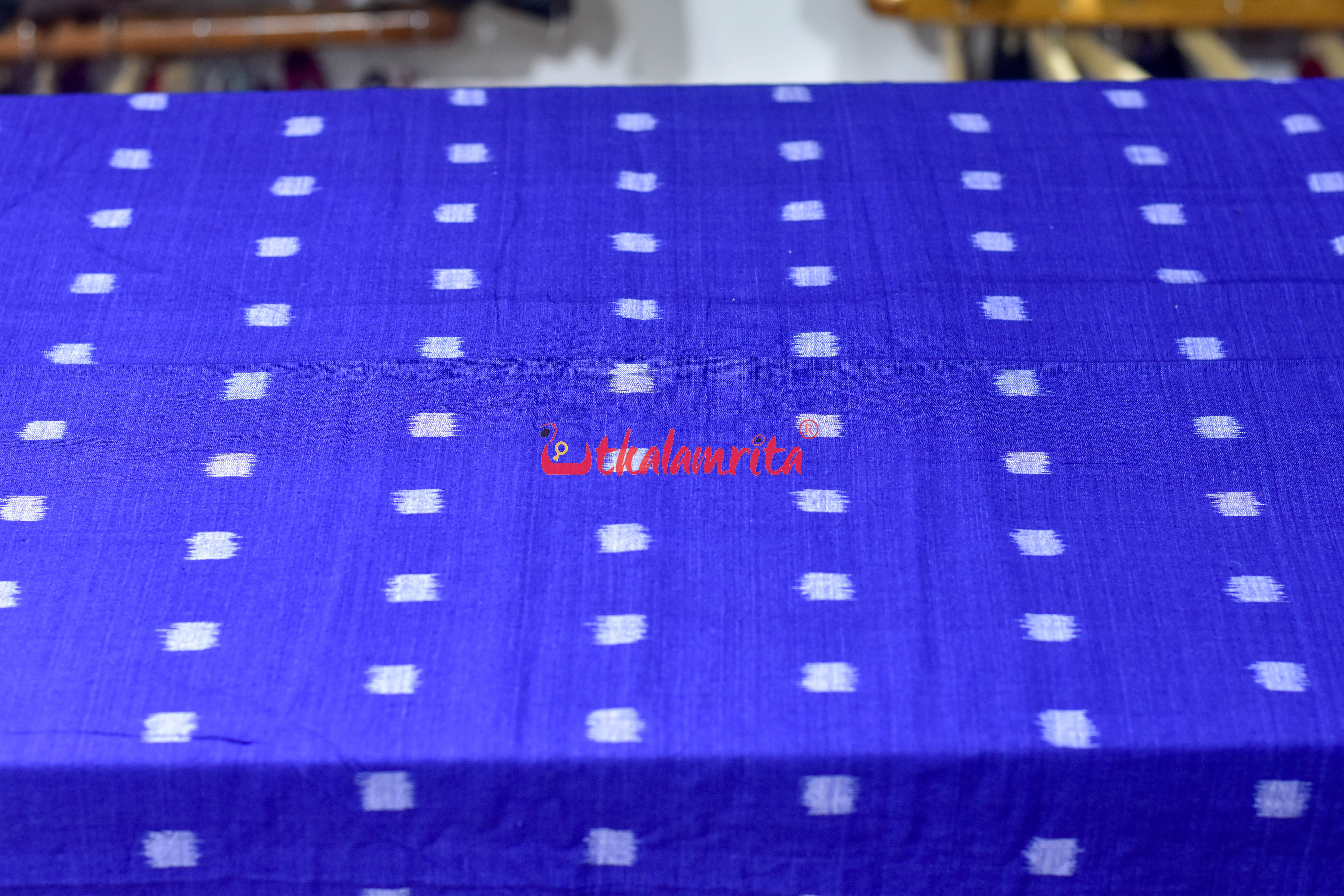 Single Ikat Pasapali Ink Blue Cotton (Fabric)