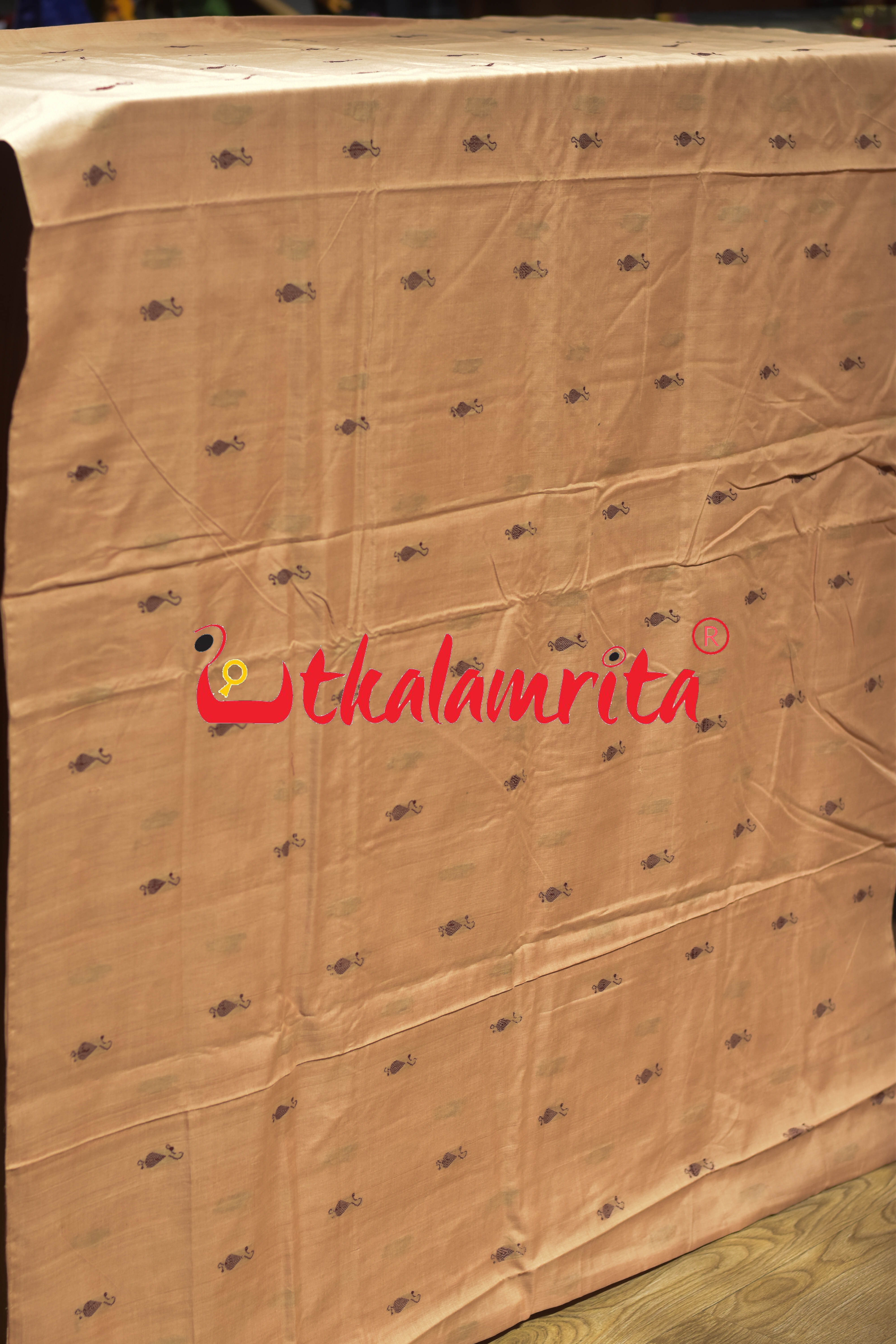 Cream Chain Buti Bomkai Cotton (Fabric)