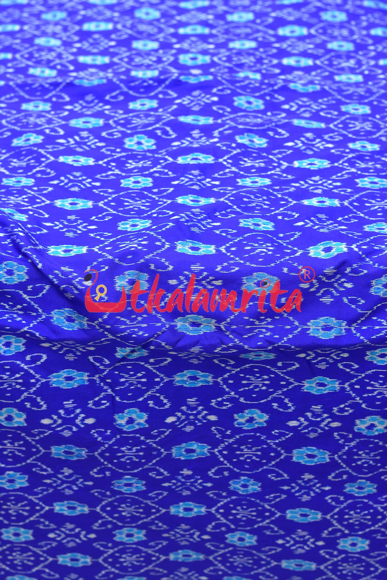 Blue Phula Thikiri Sambalpuri Silk (Fabric)