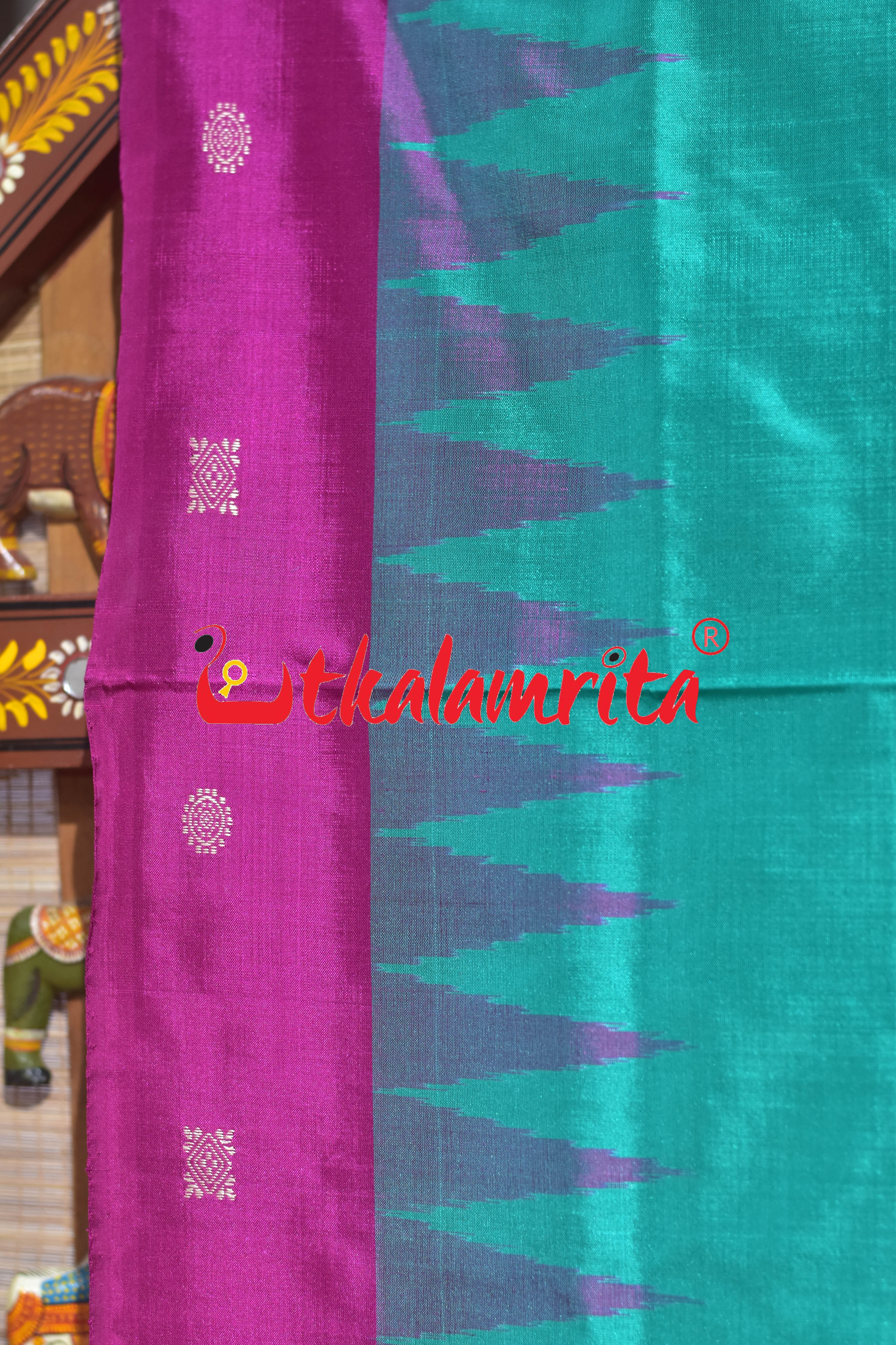 Rama Green Rani Bomkai Silk Saree