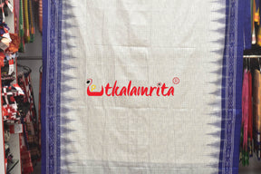 White Blue Jharana Cotton Saree