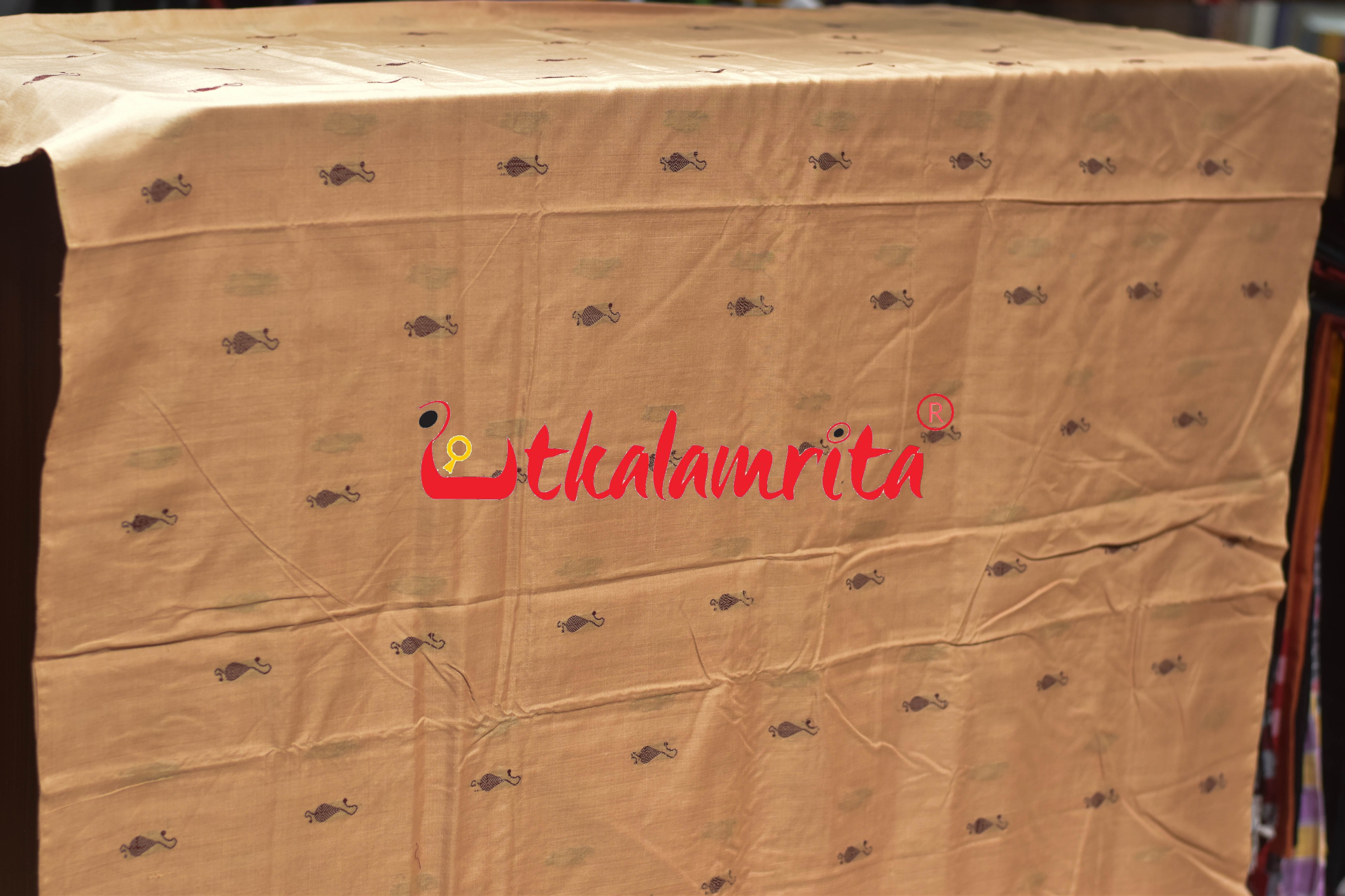 Cream Chain Buti Bomkai Cotton (Fabric)