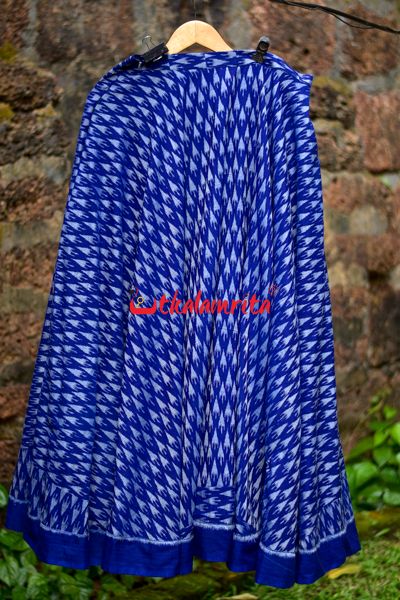 Double Chhatu Blue White Ladies' Skirt