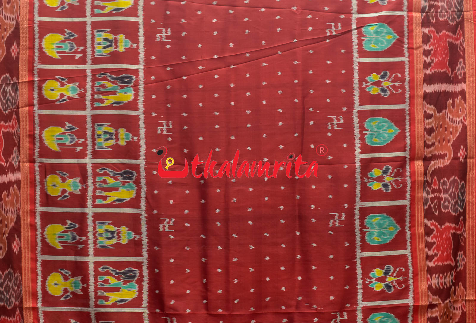 Half Nabarangi Animal Border Khandua Silk Saree