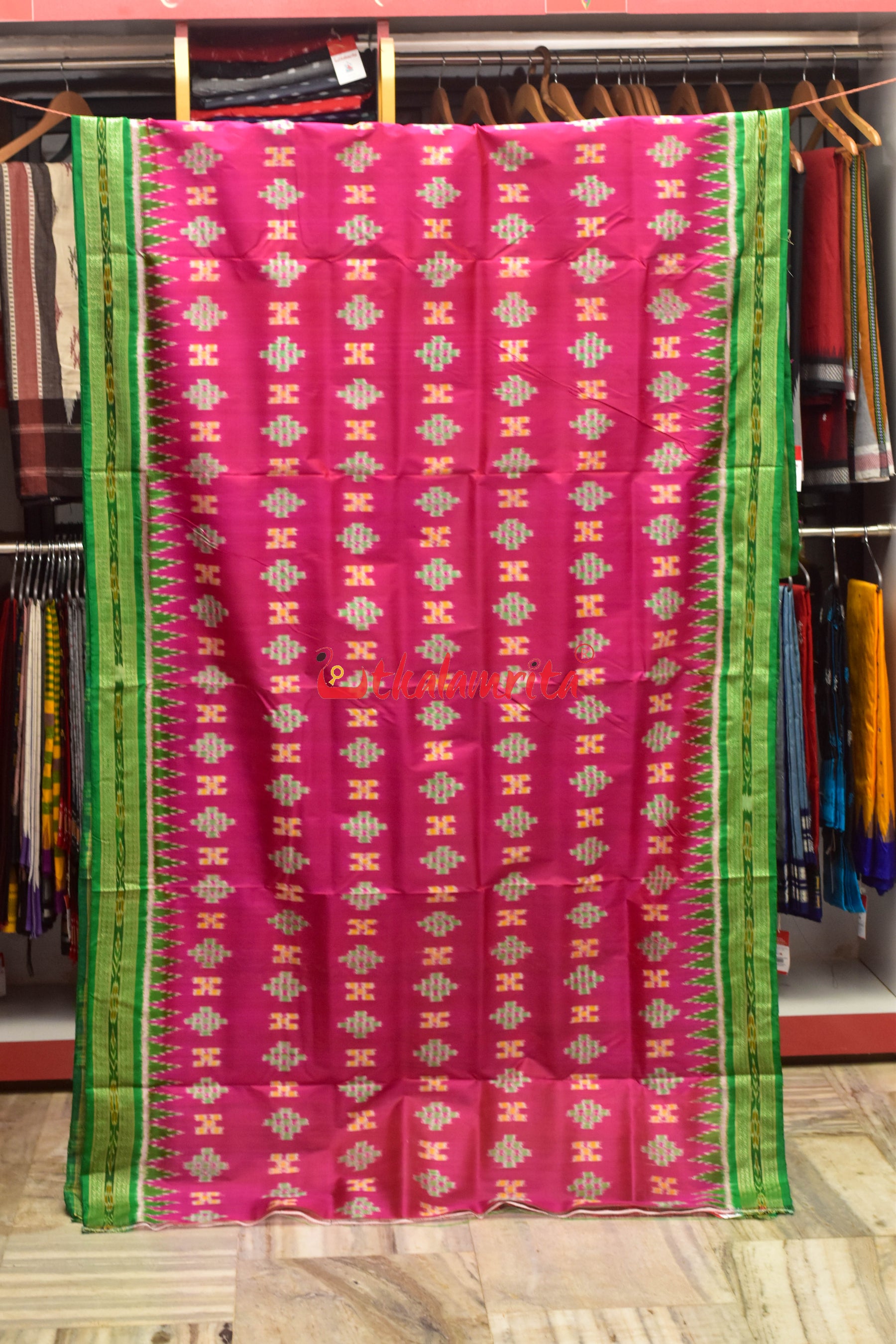 Pink Body Pasapali Khandua Silk Saree