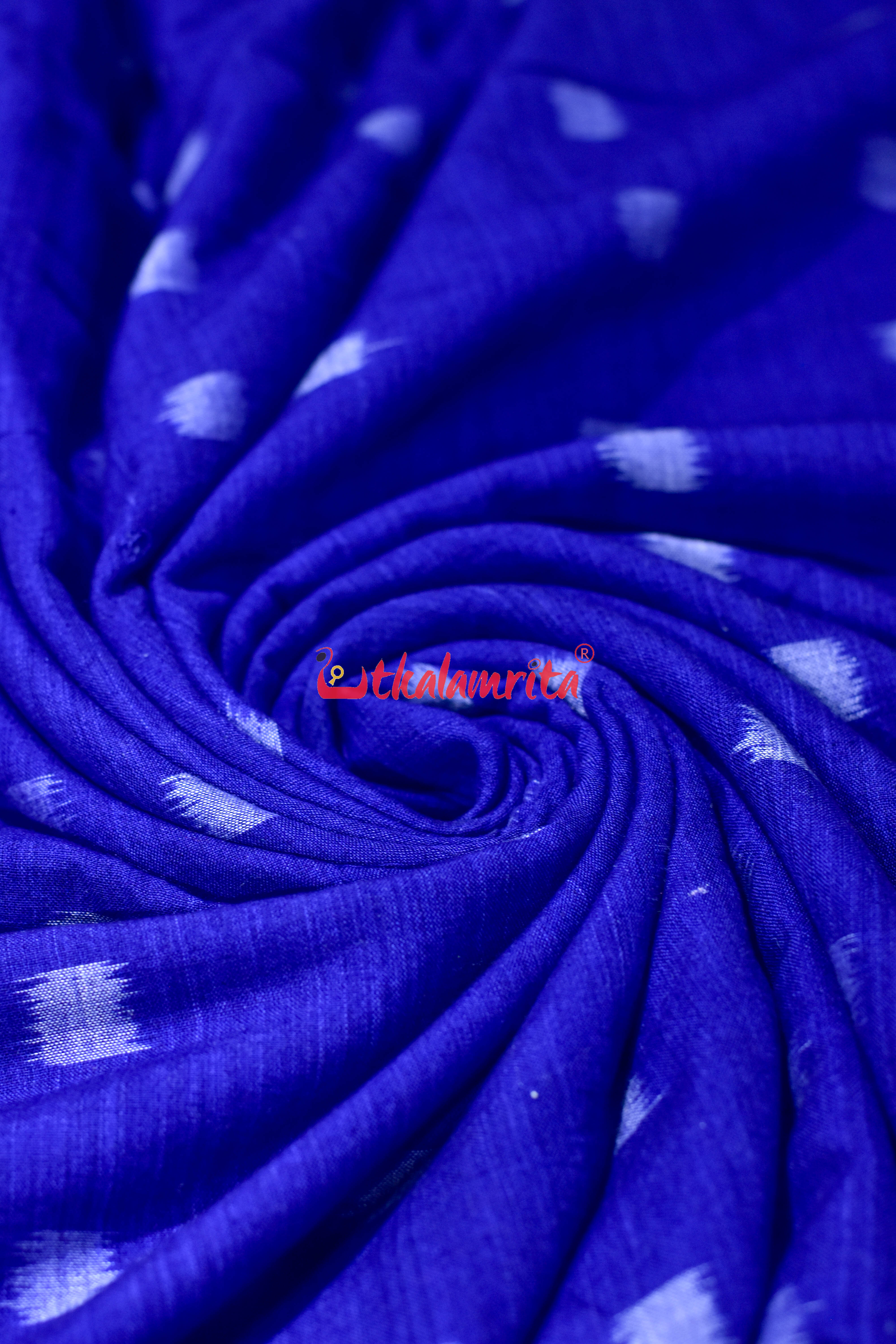 Single Ikat Pasapali Ink Blue Cotton (Fabric)