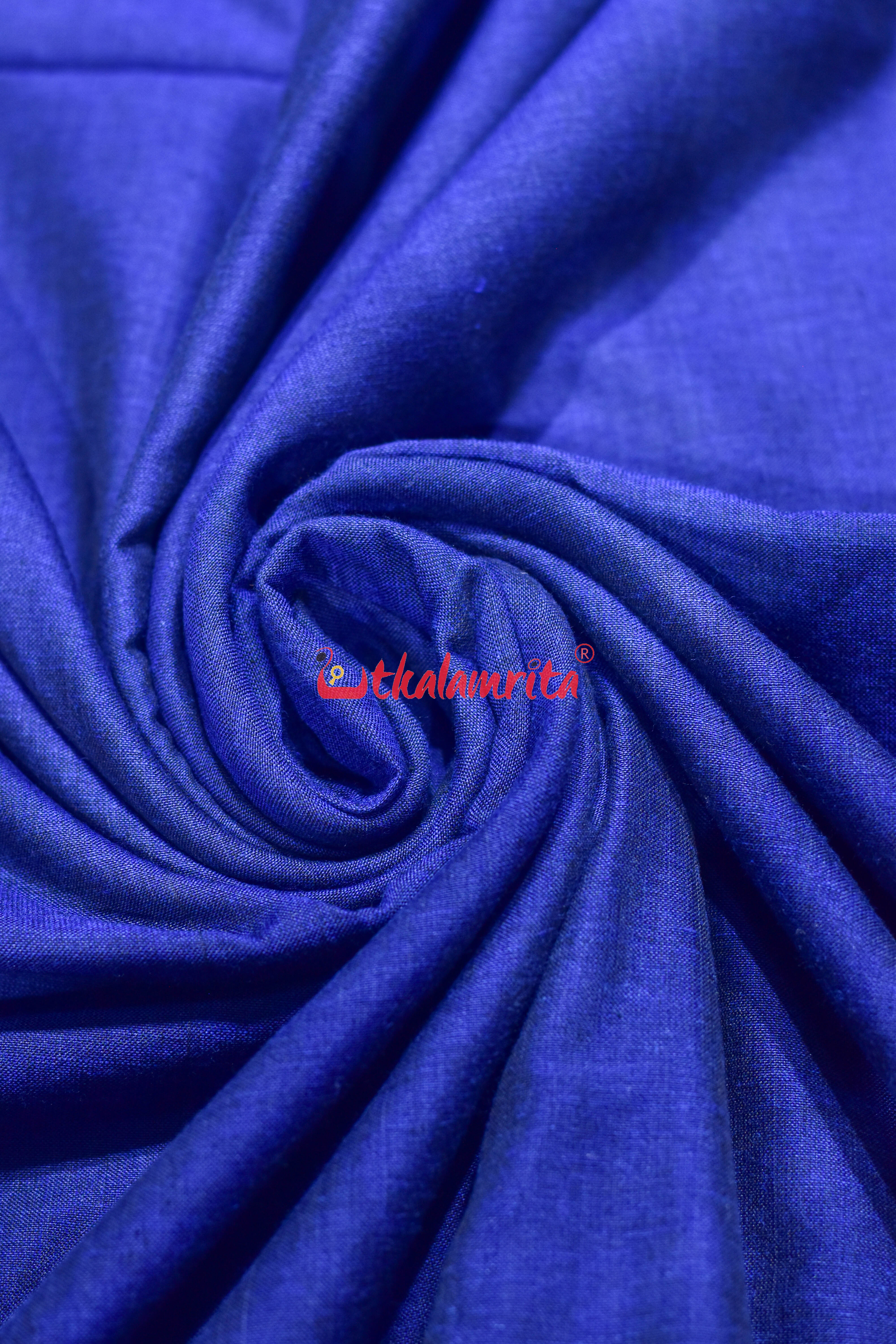 Navy Blue with Rudraksha Border (Fabric)