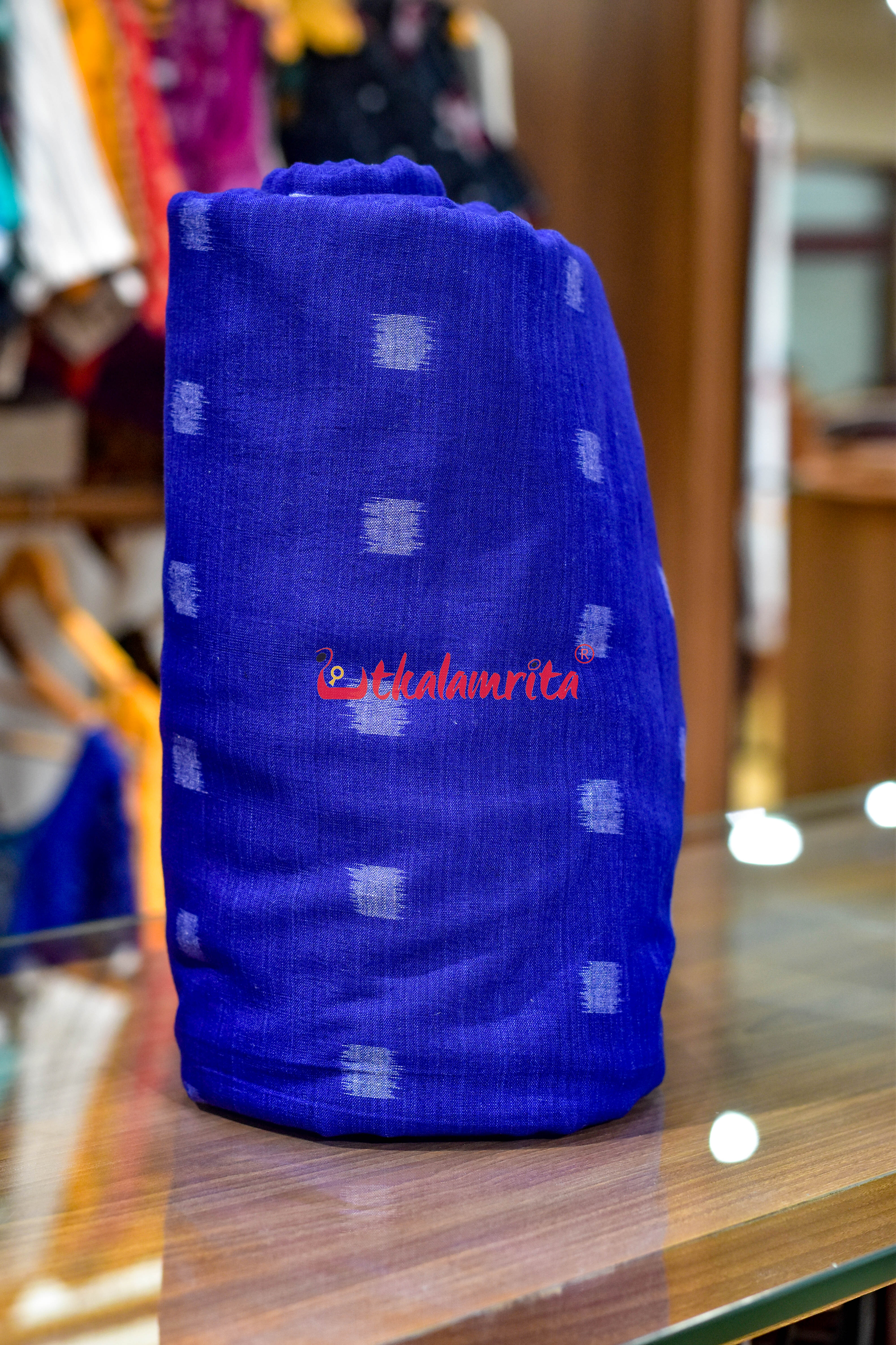 Single Ikat Pasapali Ink Blue Cotton (Fabric)