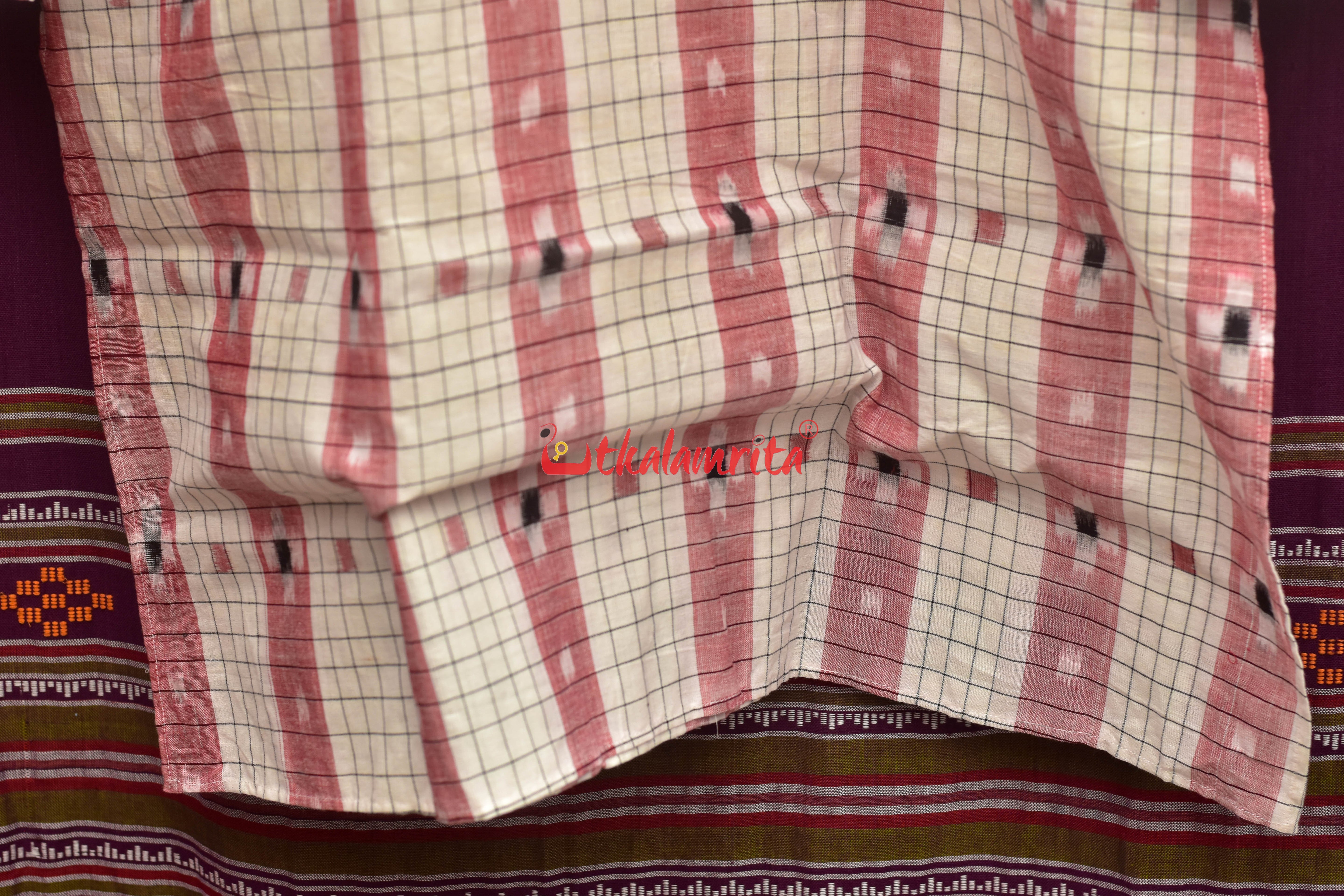 White Check Pasapali (Men's Full Kurta)