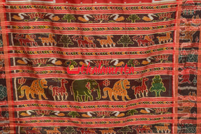 Half Nabarangi Animal Border Khandua Silk Saree