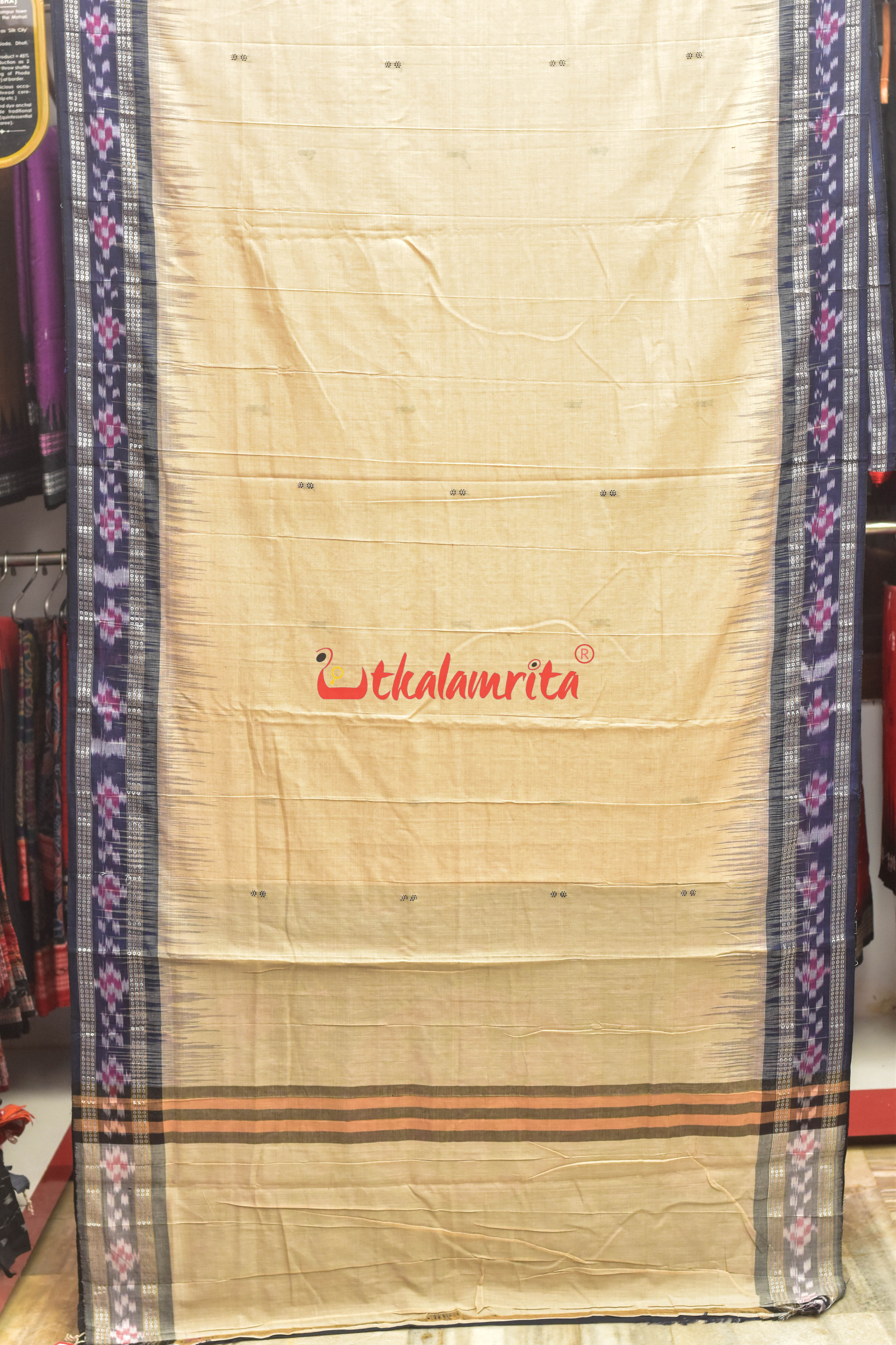 Matha Rekha Buti Khandua Cotton Saree