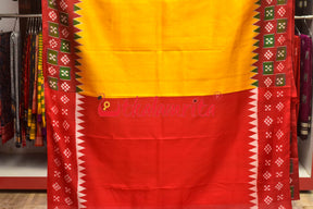 Golden with Pasapali Border Khandua Silk Saree