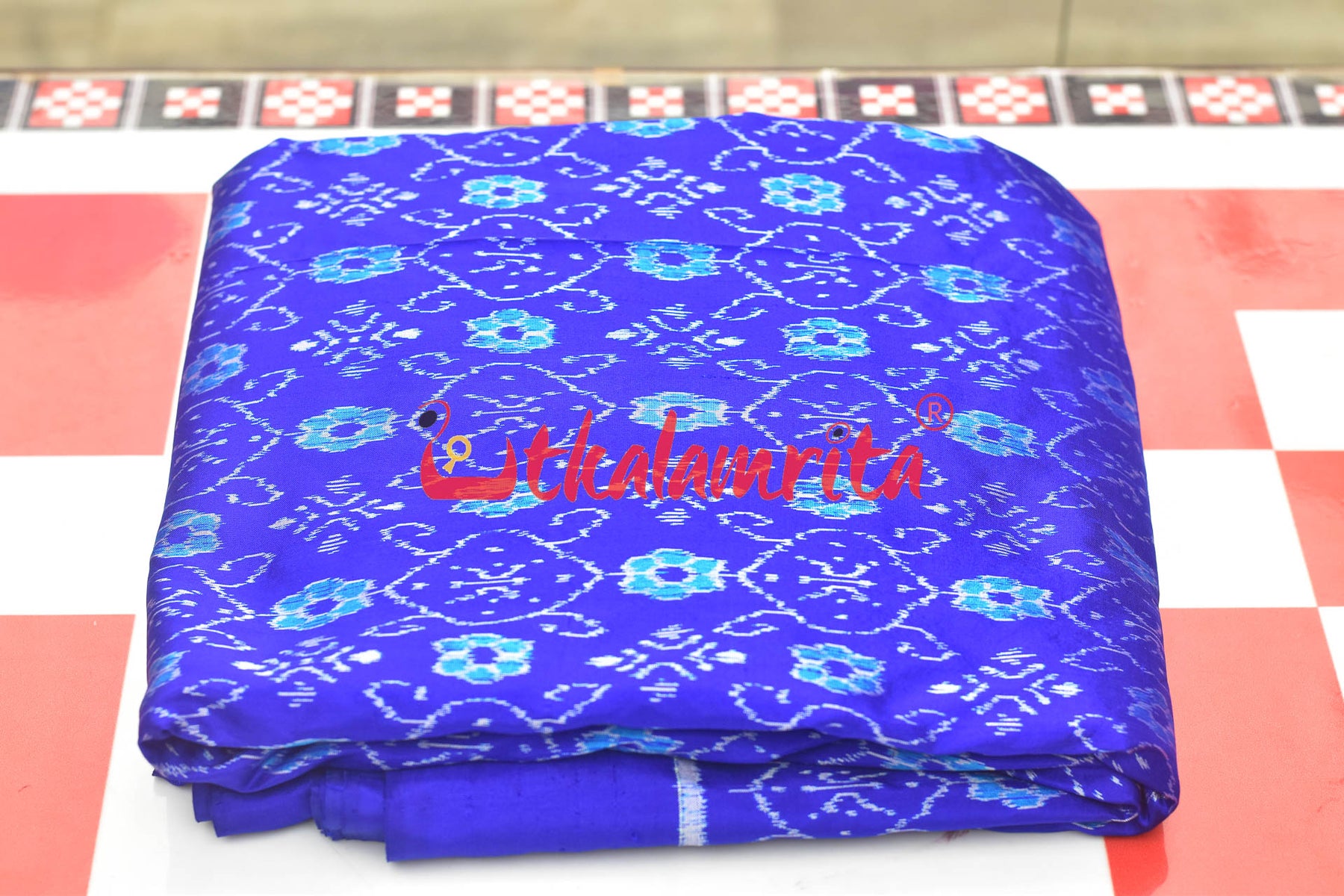 Blue Phula Thikiri Sambalpuri Silk (Fabric)