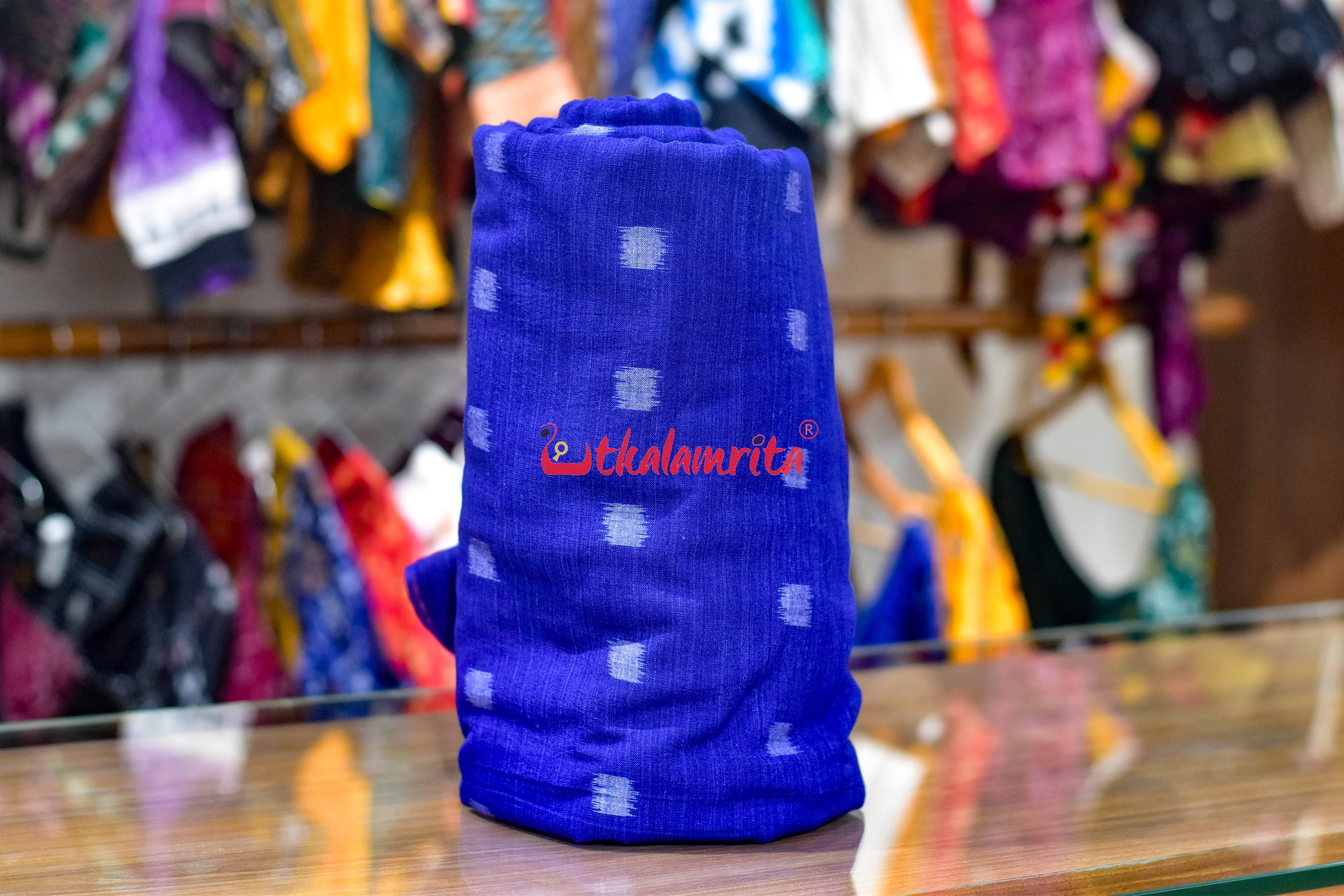 Single Ikat Pasapali Ink Blue Cotton (Fabric)