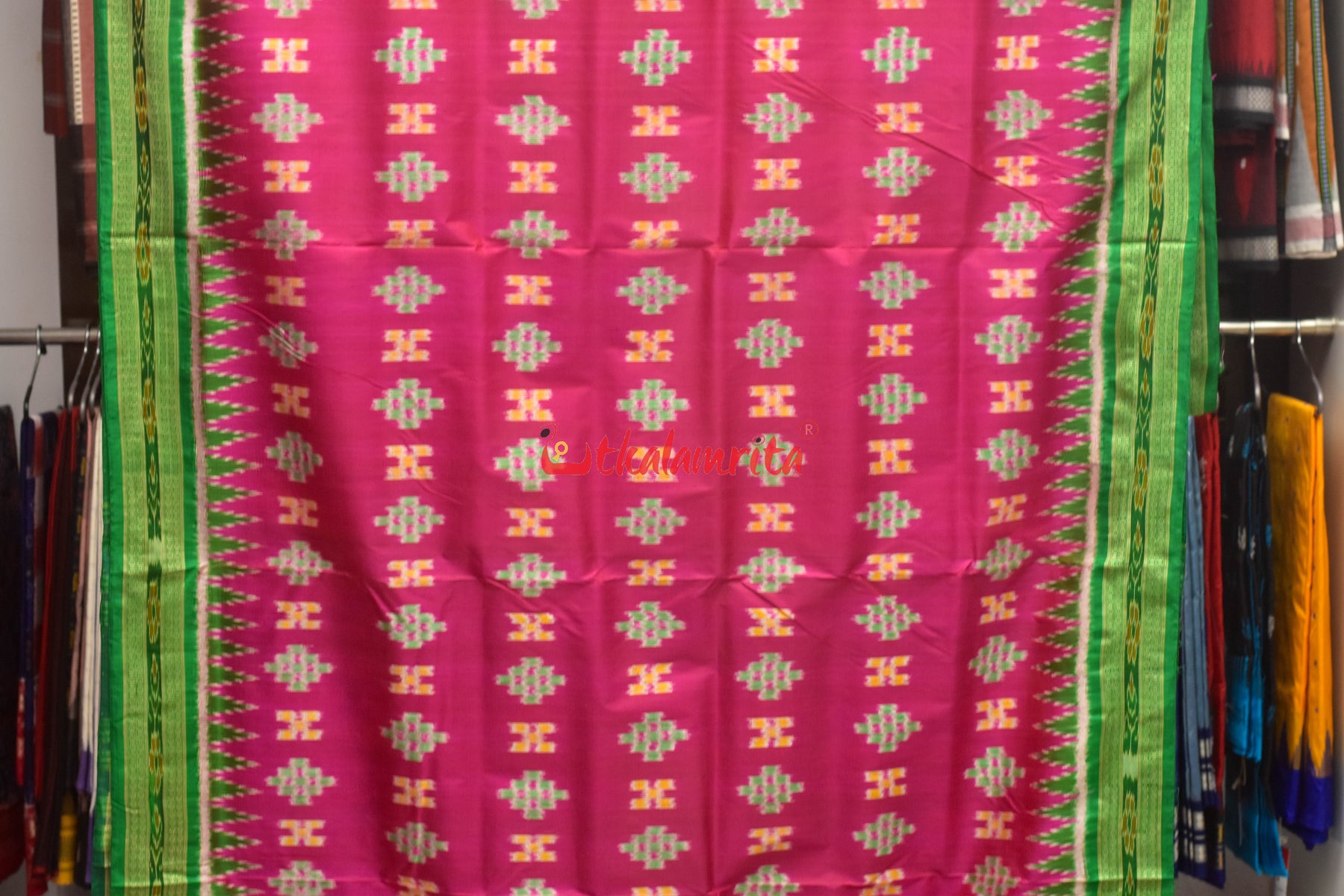 Pink Body Pasapali Khandua Silk Saree