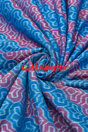 4D Blue Maroon Sambalpuri Cotton (Fabric)