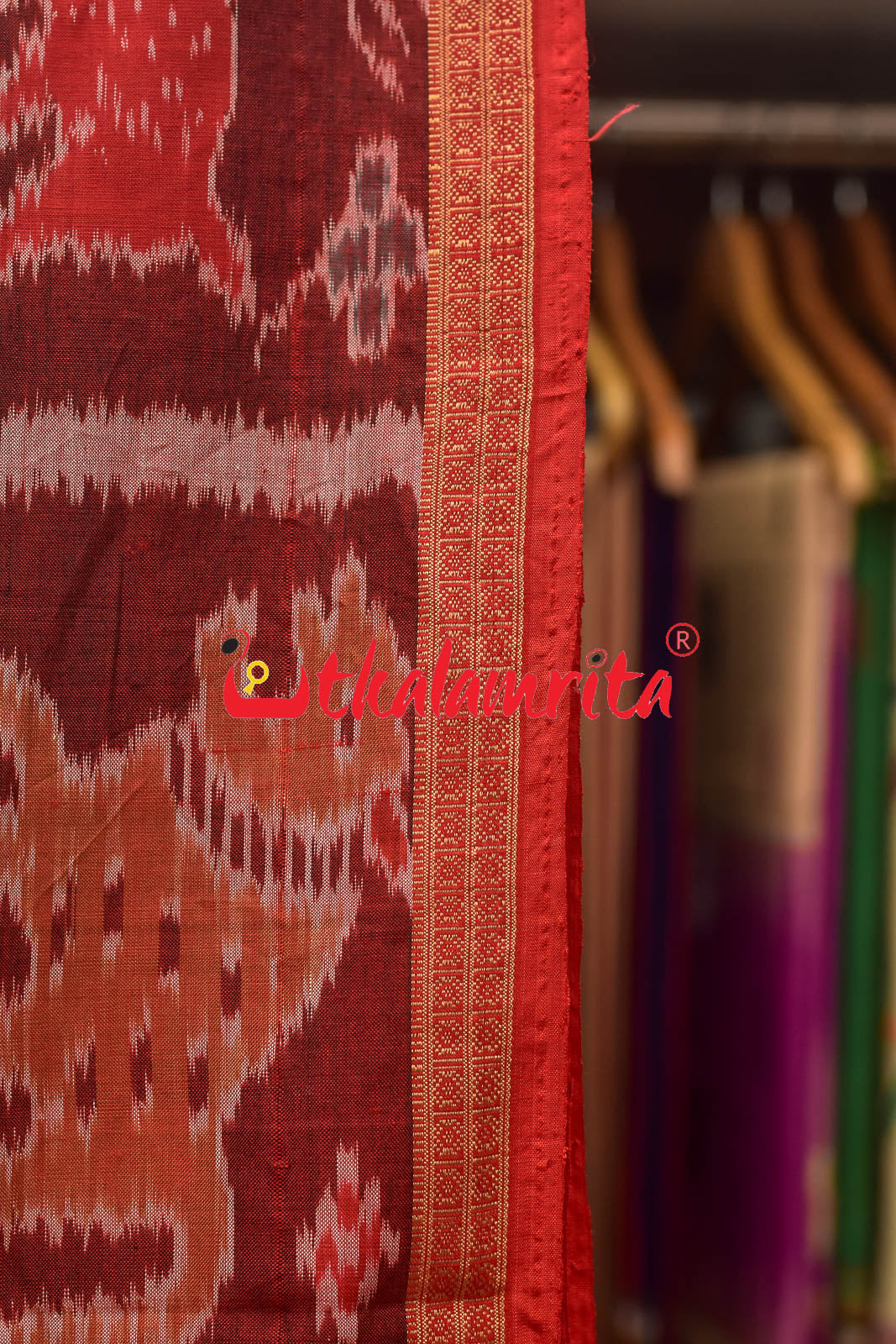 Half Nabarangi Animal Border Khandua Silk Saree