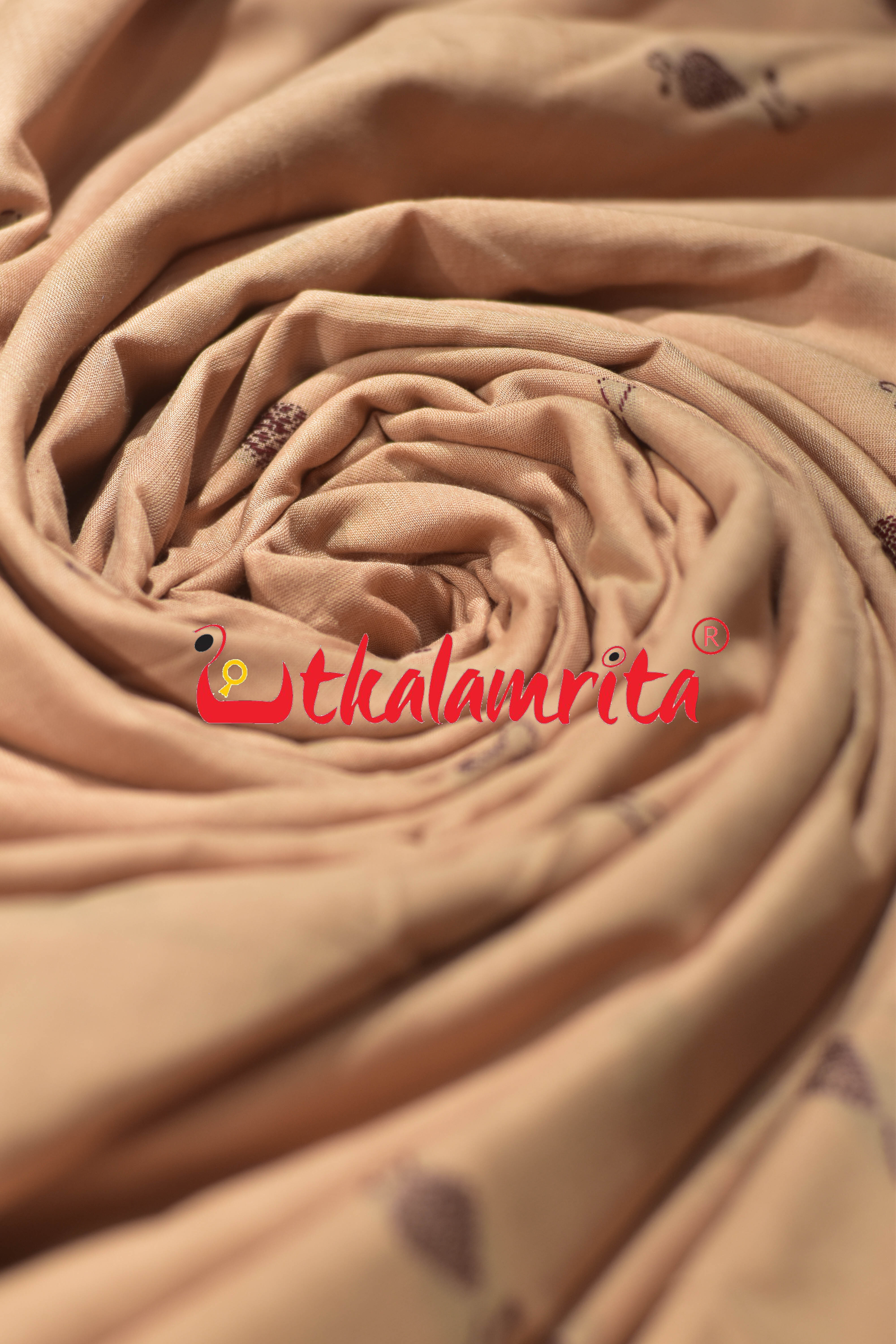 Cream Chain Buti Bomkai Cotton (Fabric)