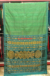 Green Eri Mulberry Flower Anchal Khandua Silk Saree