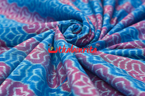 4D Blue Maroon Sambalpuri Cotton (Fabric)