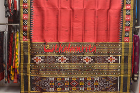 Maroon Buti Pasapali Khandua Silk Saree