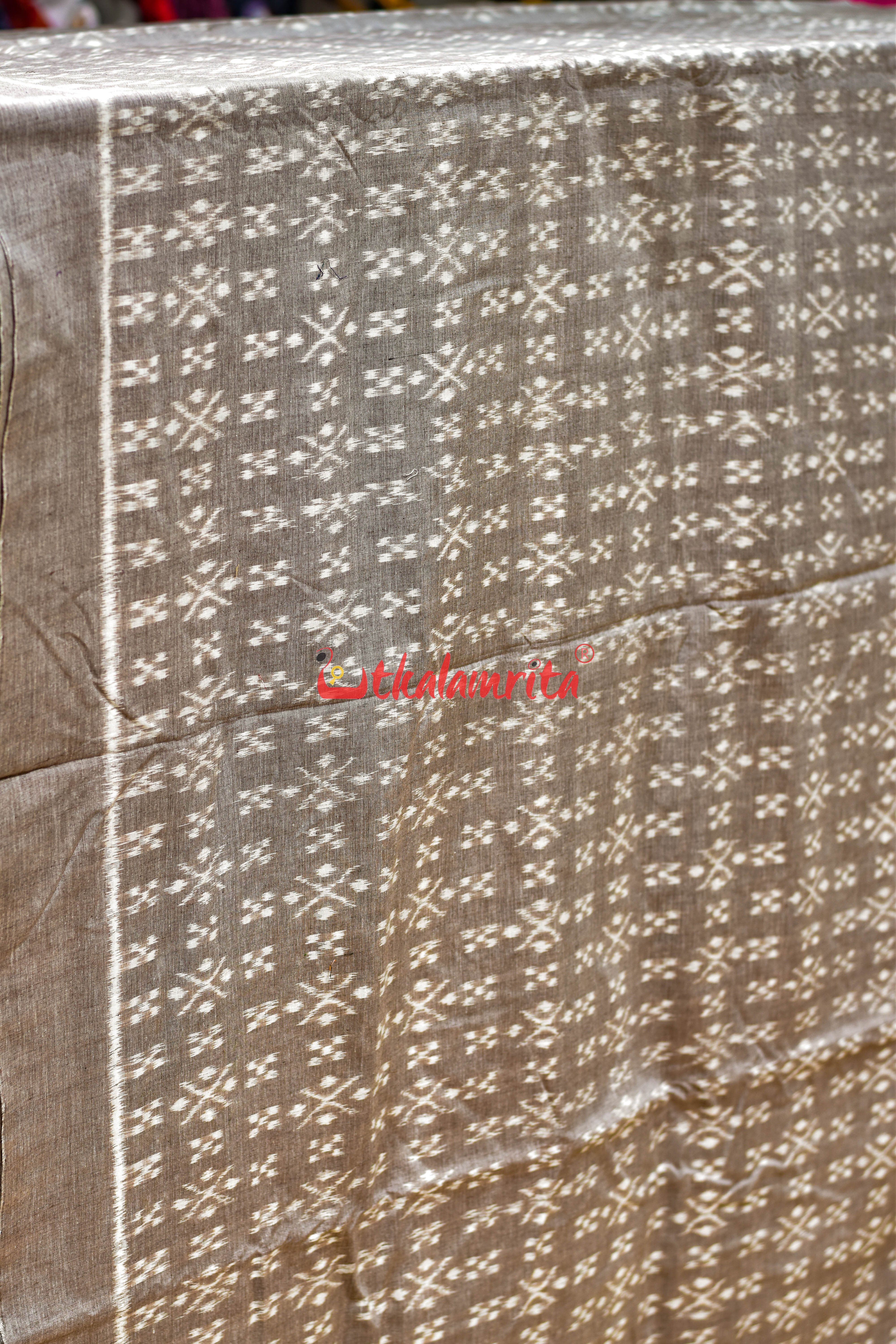 Vintage Beige Thikiri Pasapali Single Ikat Cotton (Fabric)