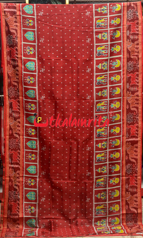 Half Nabarangi Animal Border Khandua Silk Saree