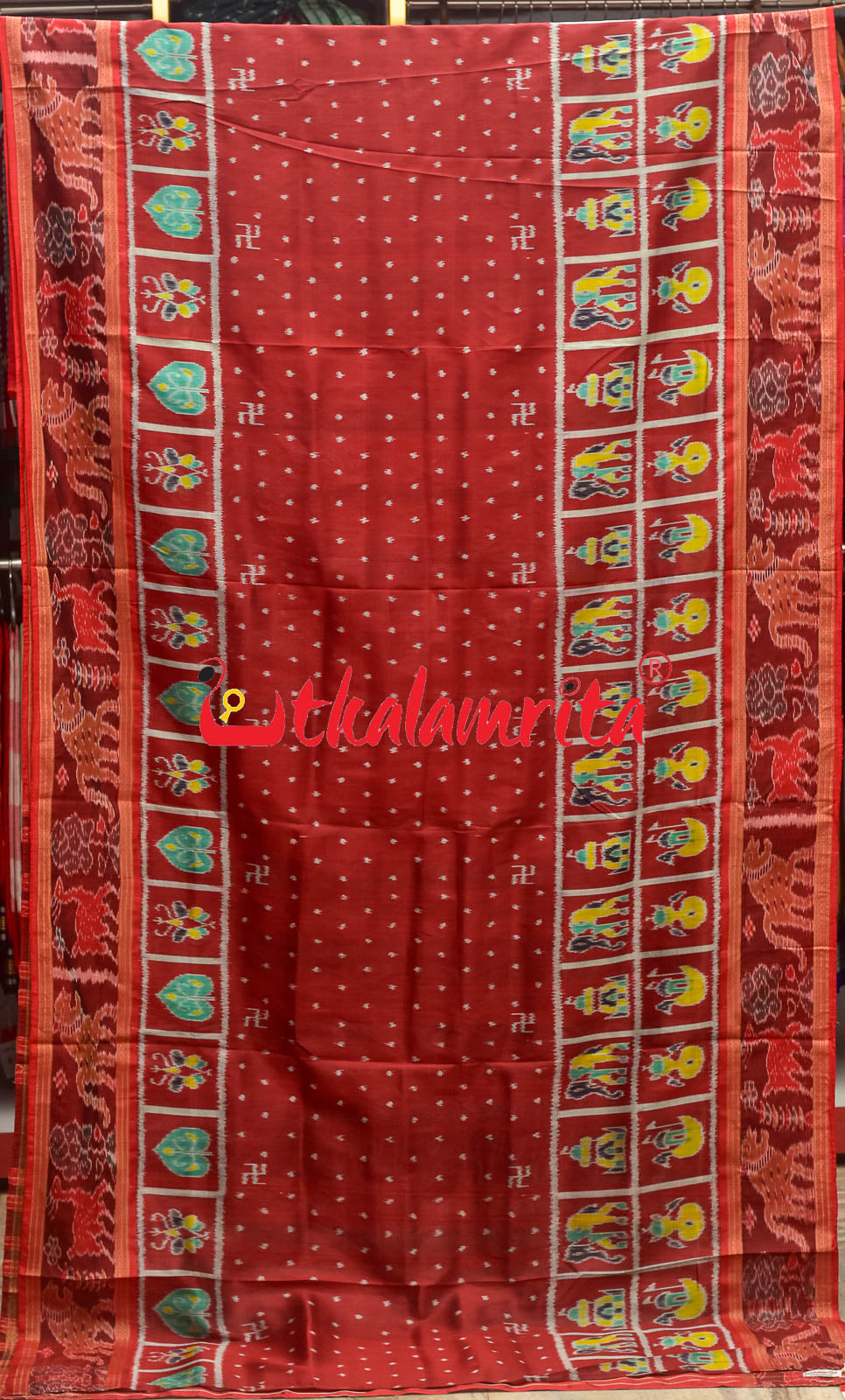 Half Nabarangi Animal Border Khandua Silk Saree