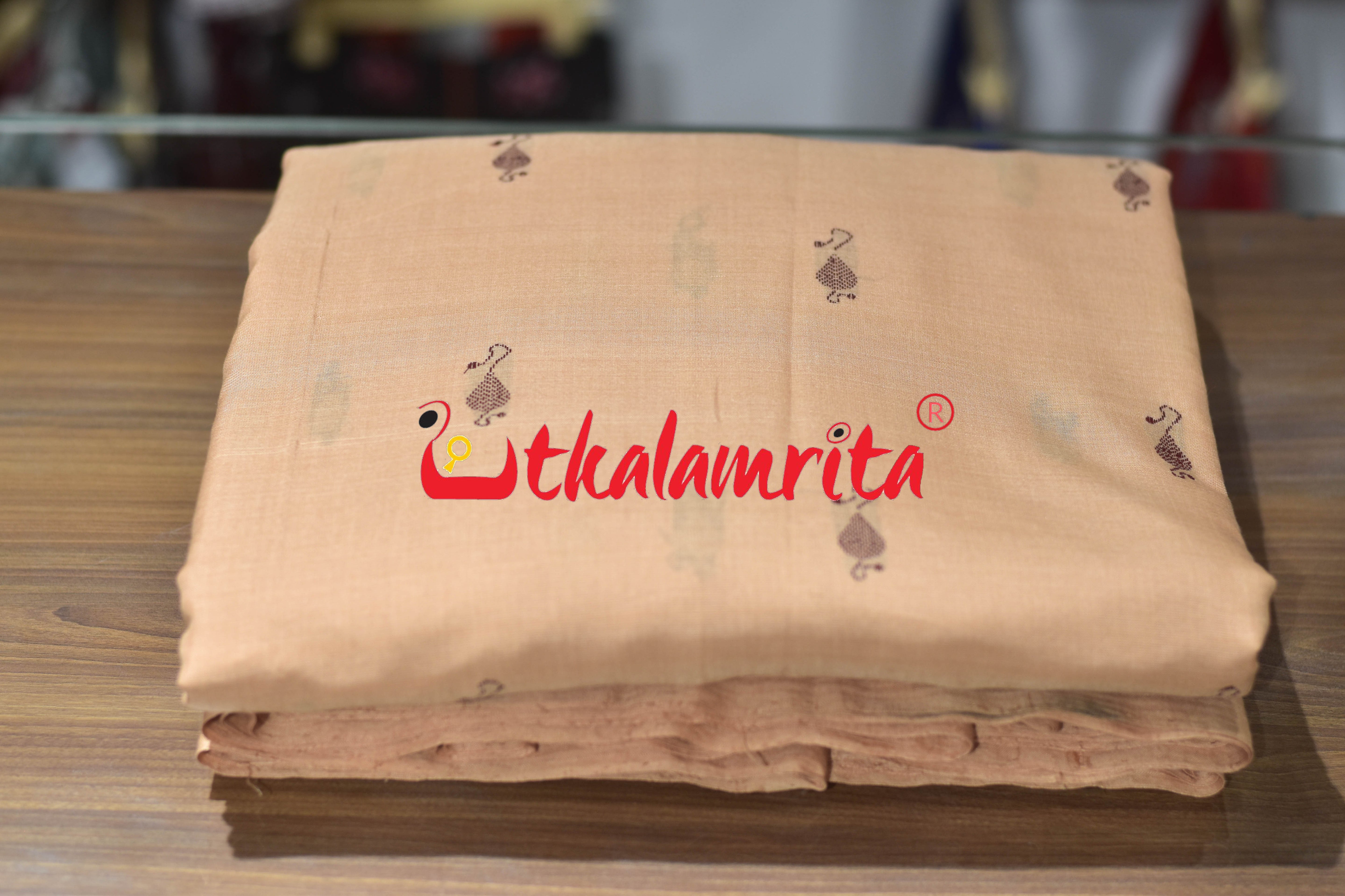Cream Chain Buti Bomkai Cotton (Fabric)